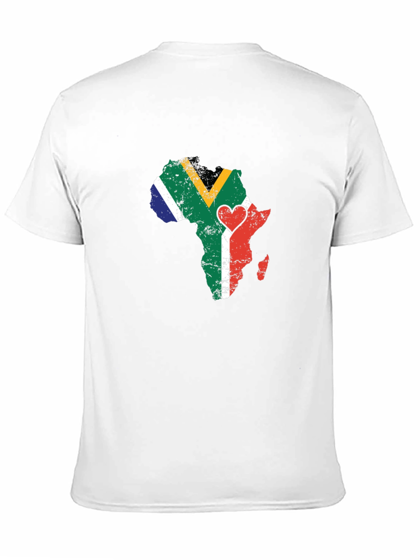 Africa Map South Africa Flag Heart T-Shirt