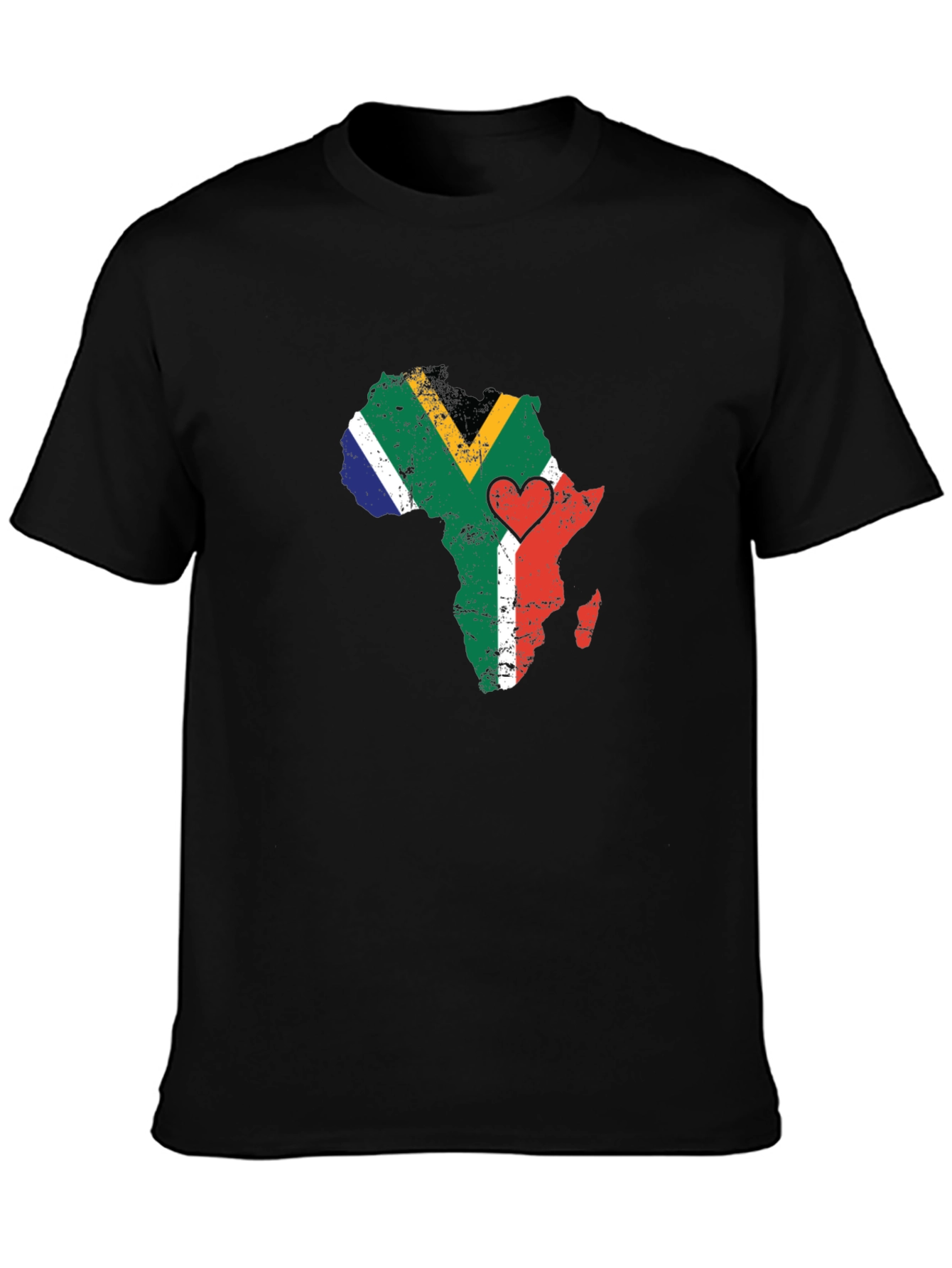 Africa Map South Africa Flag Heart T-Shirt