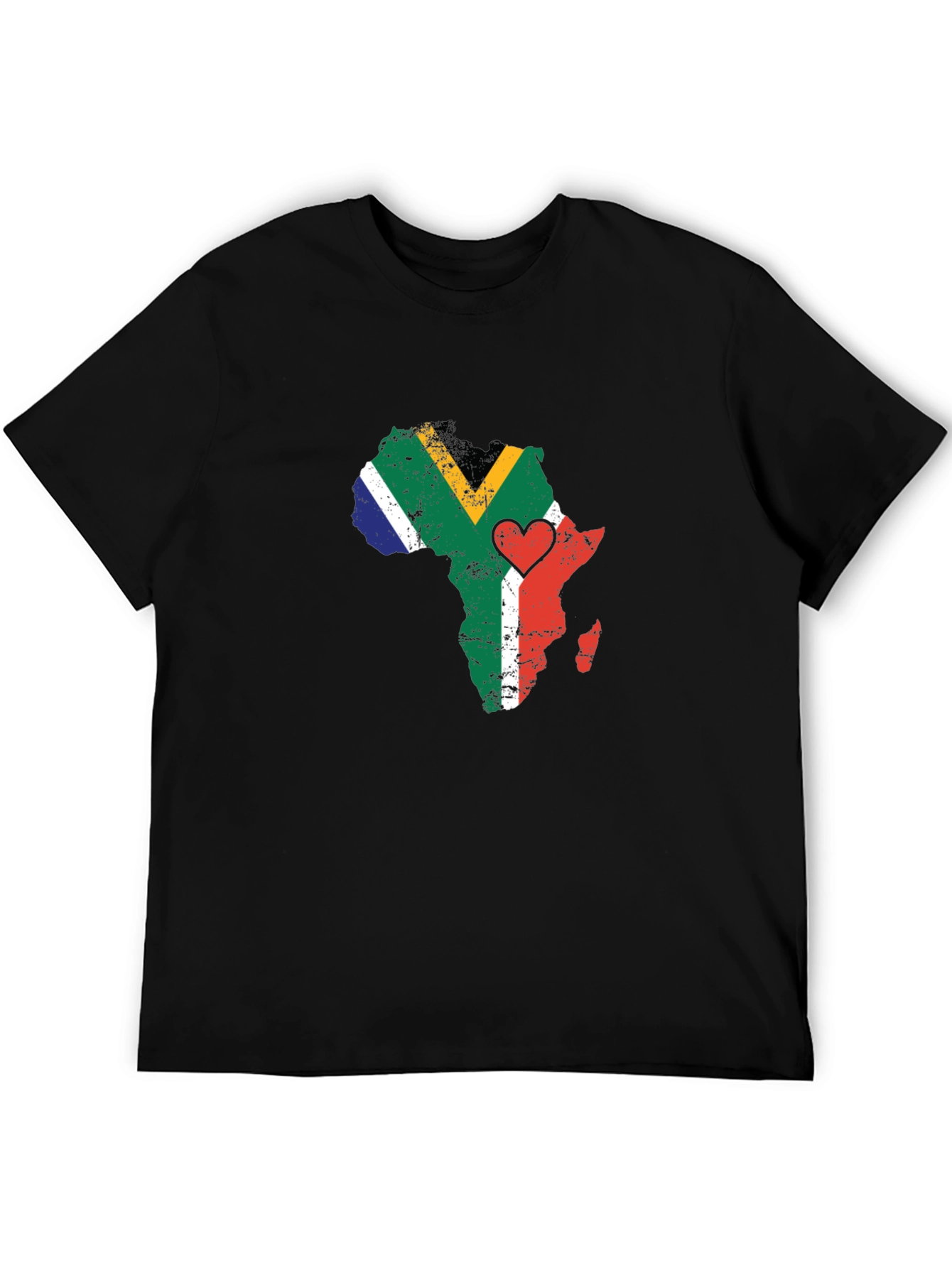 Africa Map South Africa Flag Heart T-Shirt