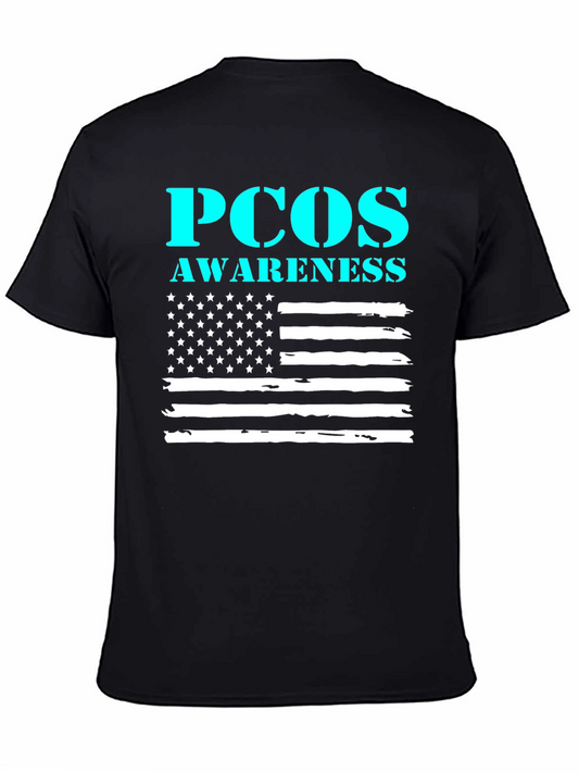 PCOS Awareness US Flag T-Shirt