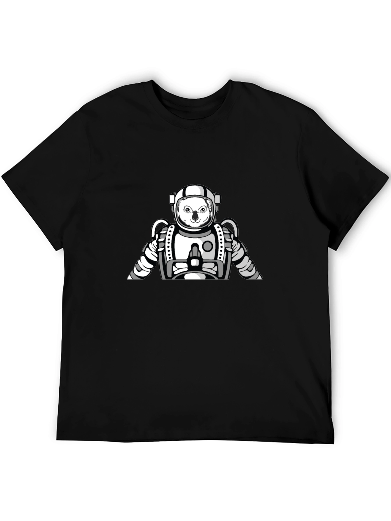 Koala Astronaut Graphic T-Shirt - Black Cotton Tee