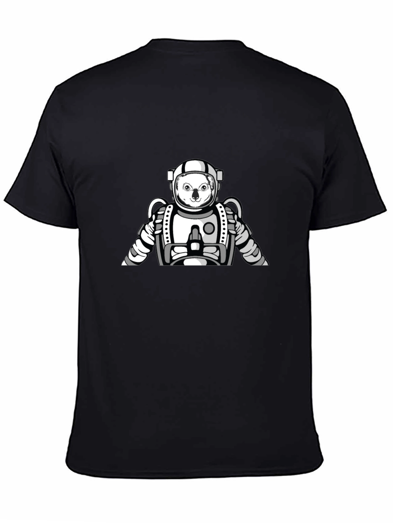 Koala Astronaut Graphic T-Shirt - Black Cotton Tee
