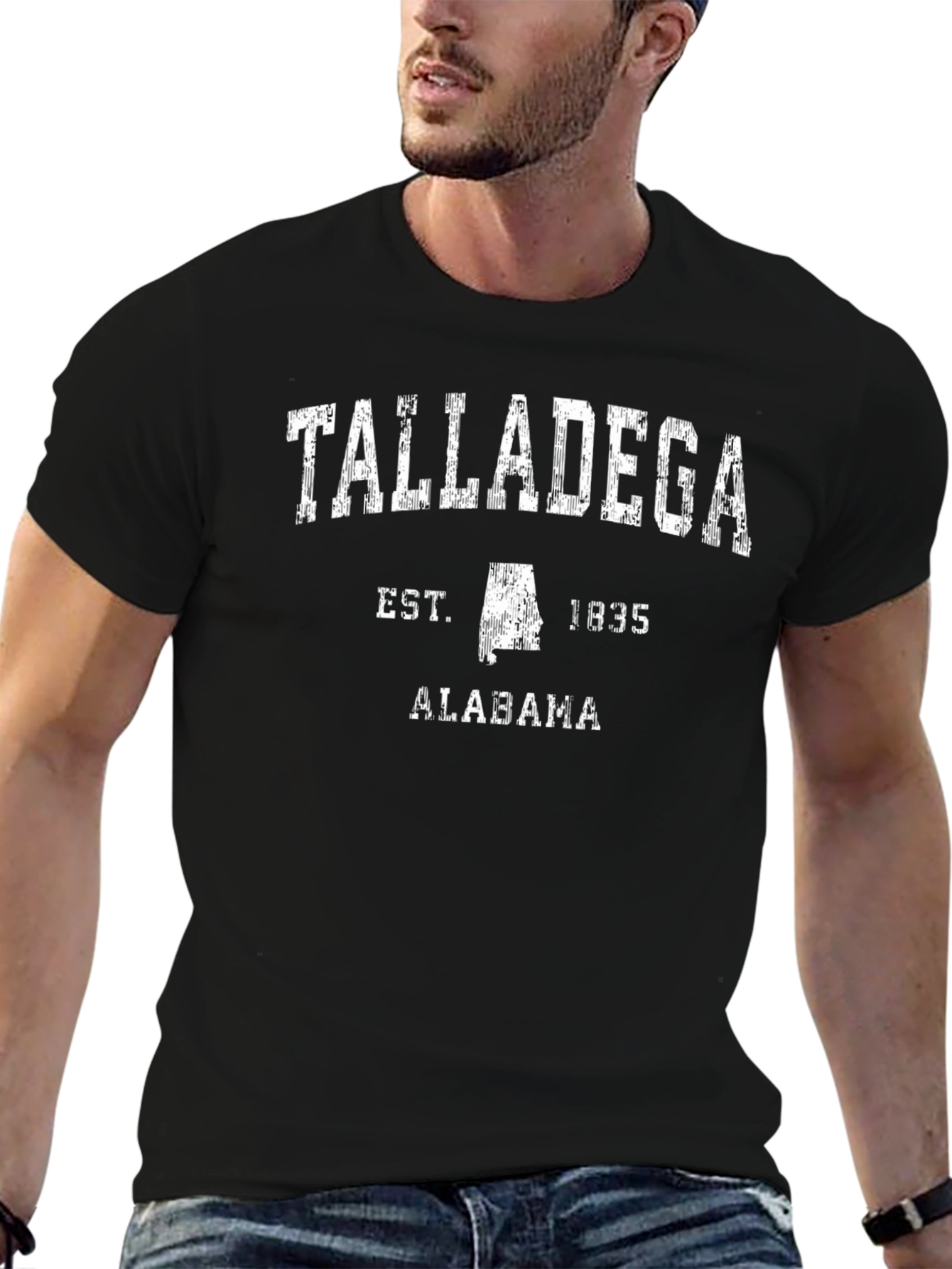 Talladega Alabama Est. 1835 Black Graphic T-Shirt