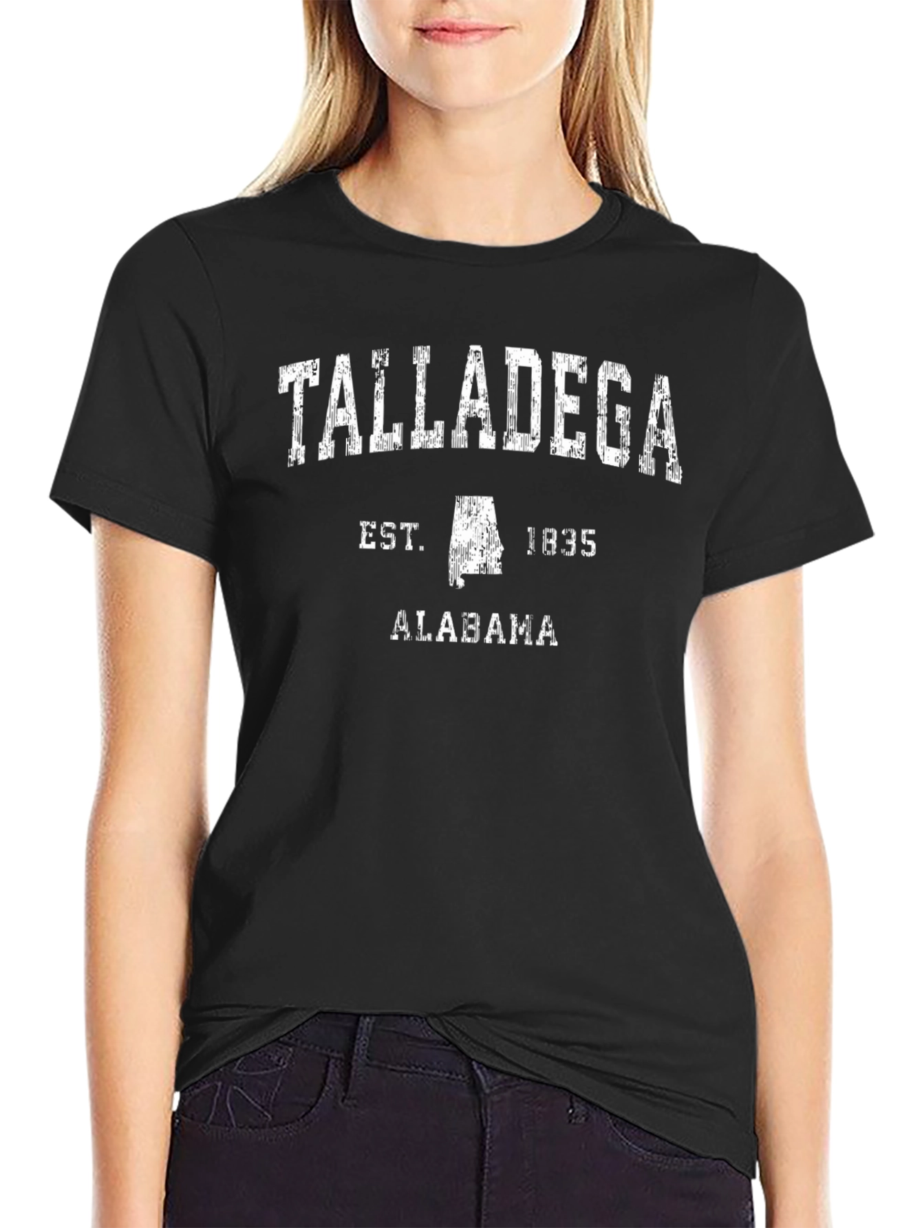 Talladega Alabama Est. 1835 Black Graphic T-Shirt