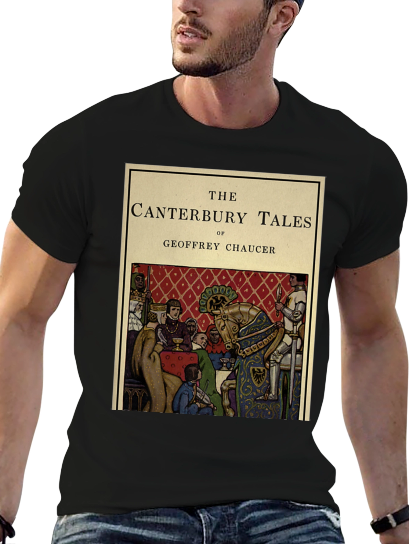 Canterbury Tales T-Shirt - Chaucer Book Cover Design