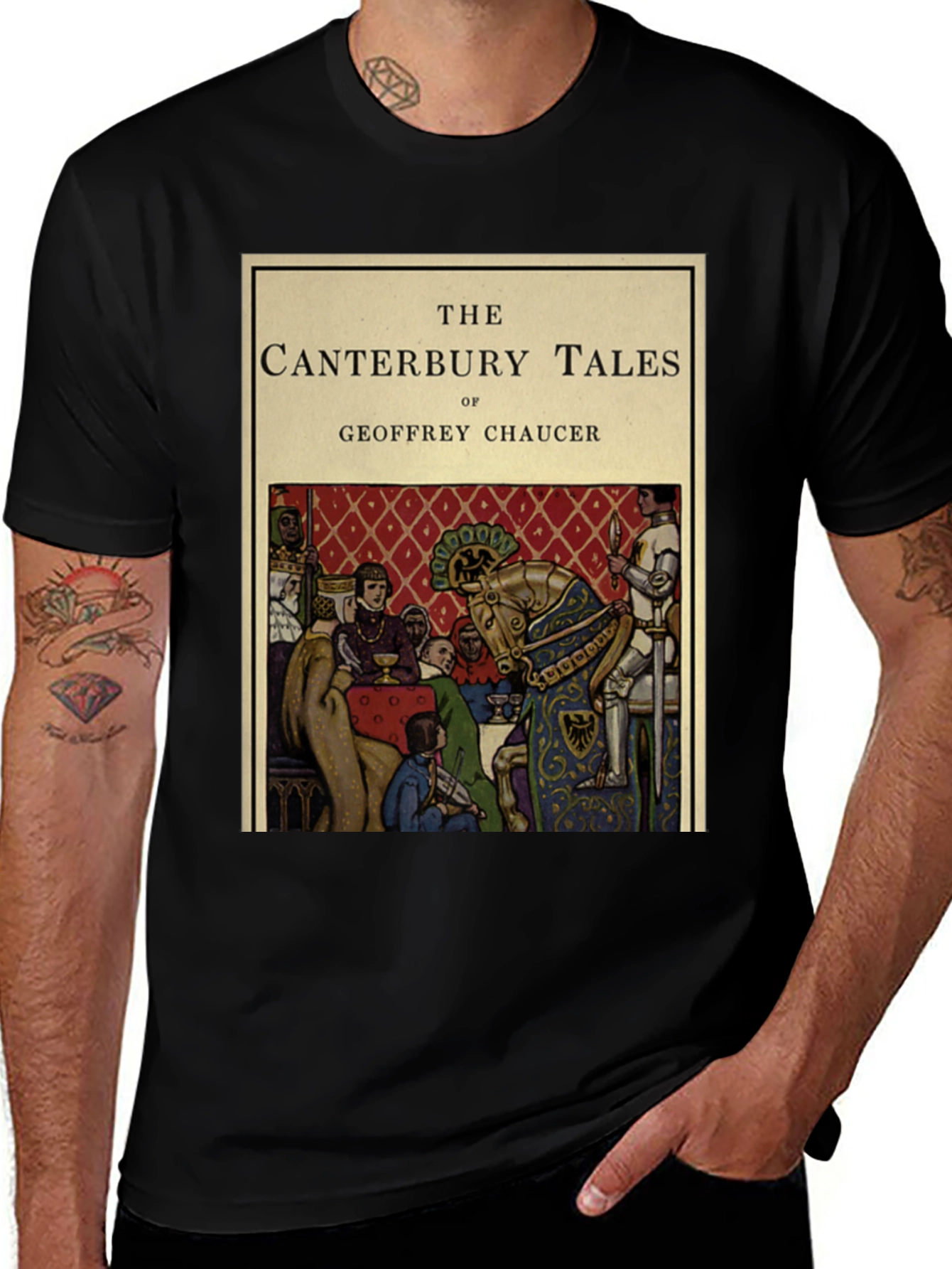 Canterbury Tales T-Shirt - Chaucer Book Cover Design