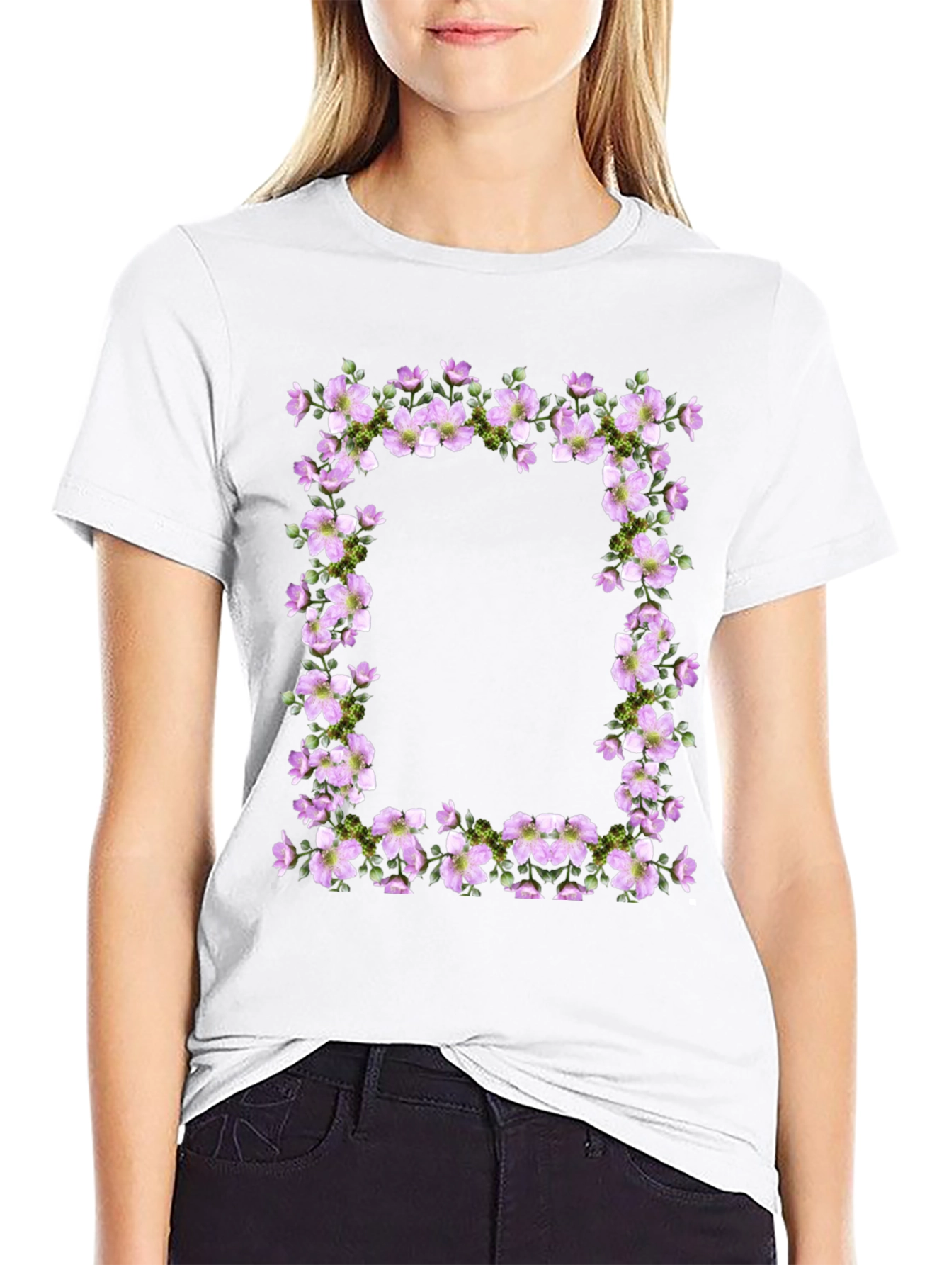 Floral Frame Tee - Nature Inspired Graphic T-Shirt