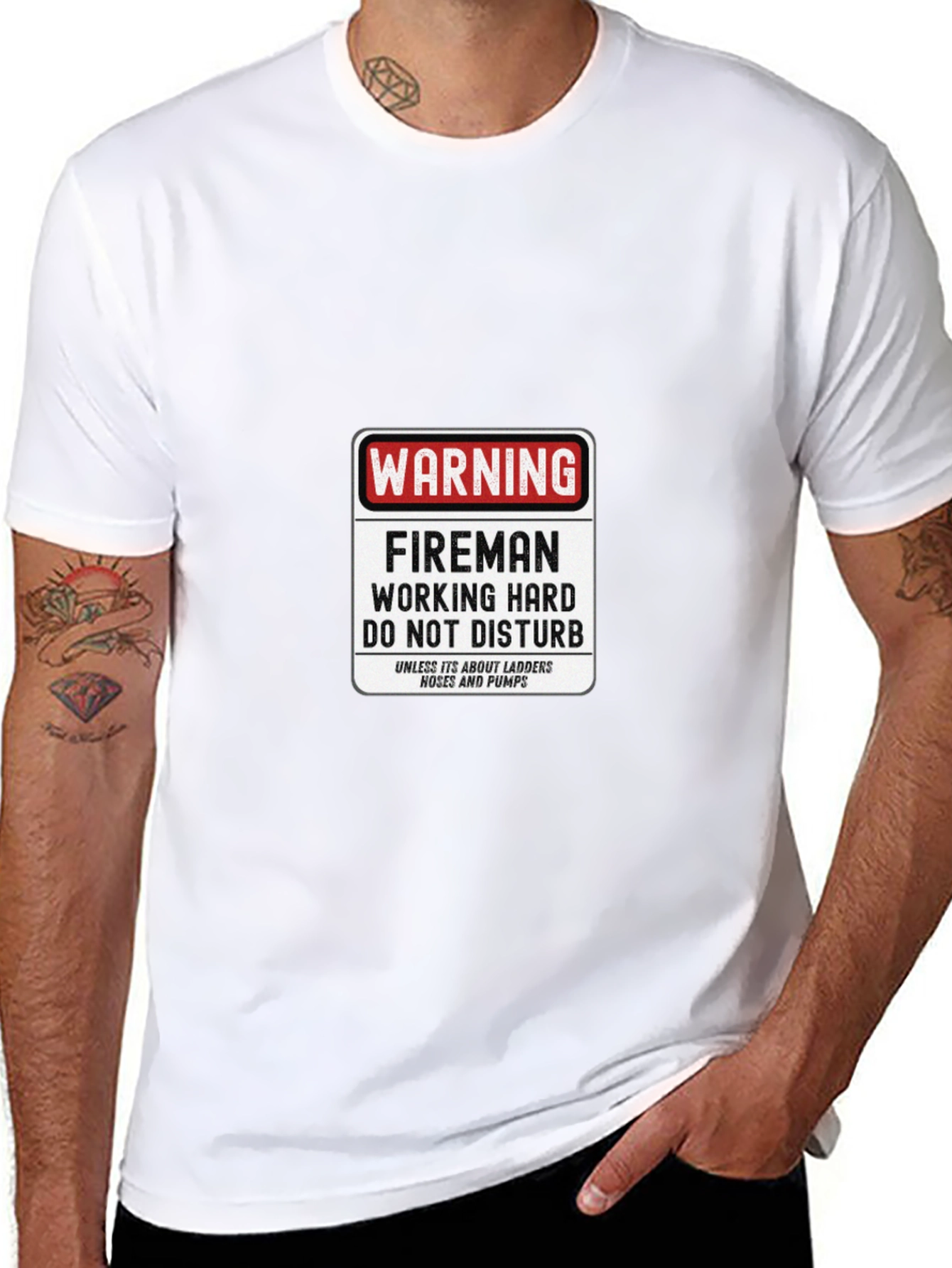Fireman Working Hard T-Shirt