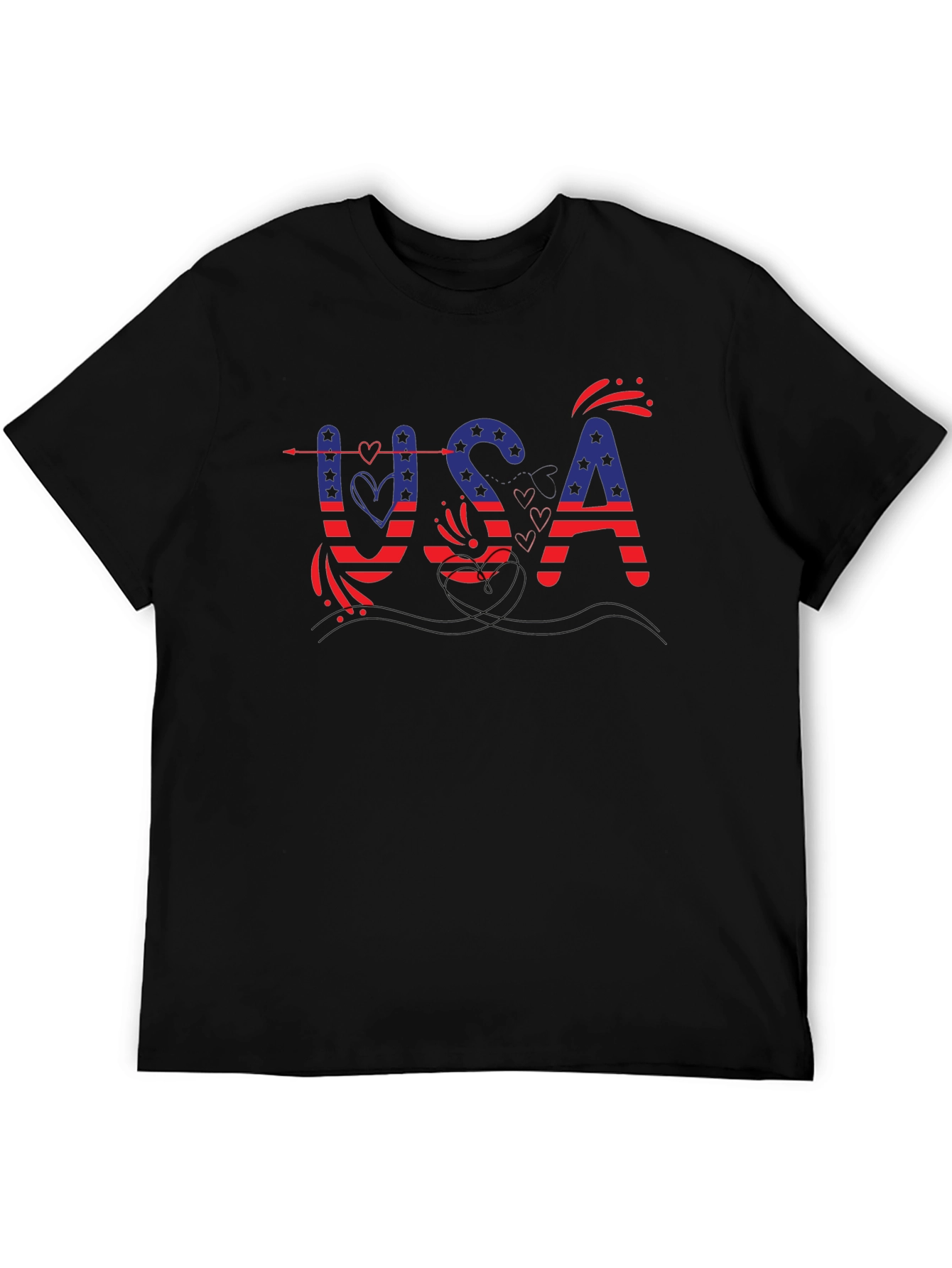 Patriotic USA Graphic Print T-Shirt