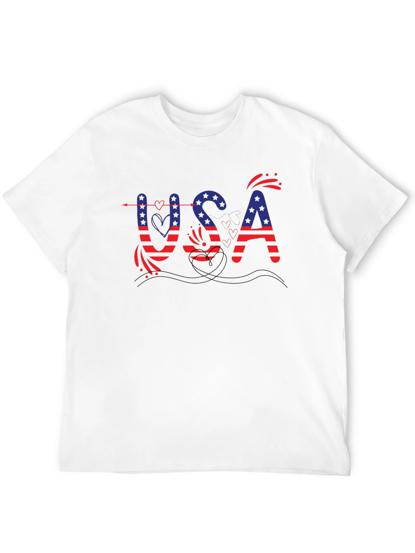 Patriotic USA Graphic Print T-Shirt