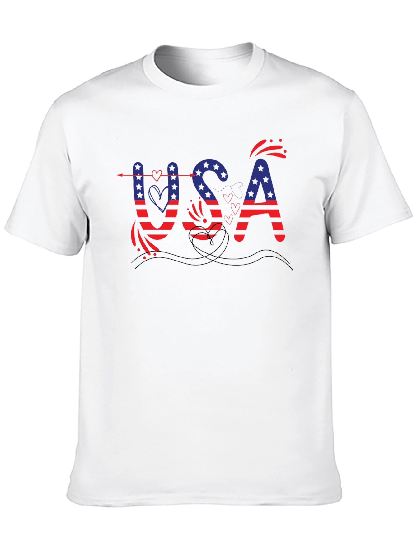 Patriotic USA Graphic Print T-Shirt