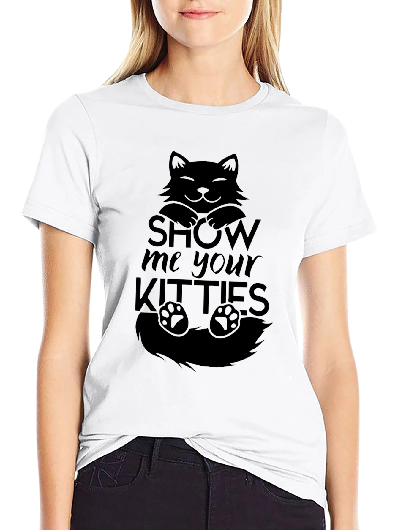 Show Me Your Kitties Black T-Shirt