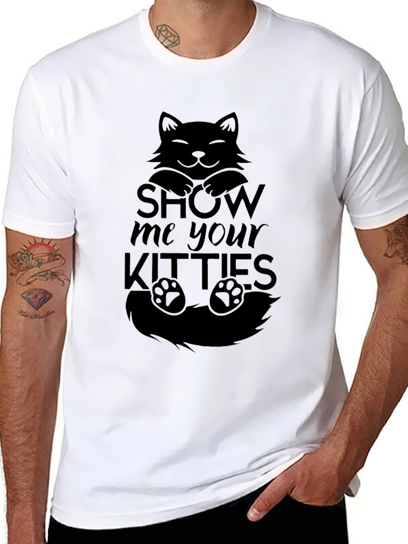 Show Me Your Kitties Black T-Shirt