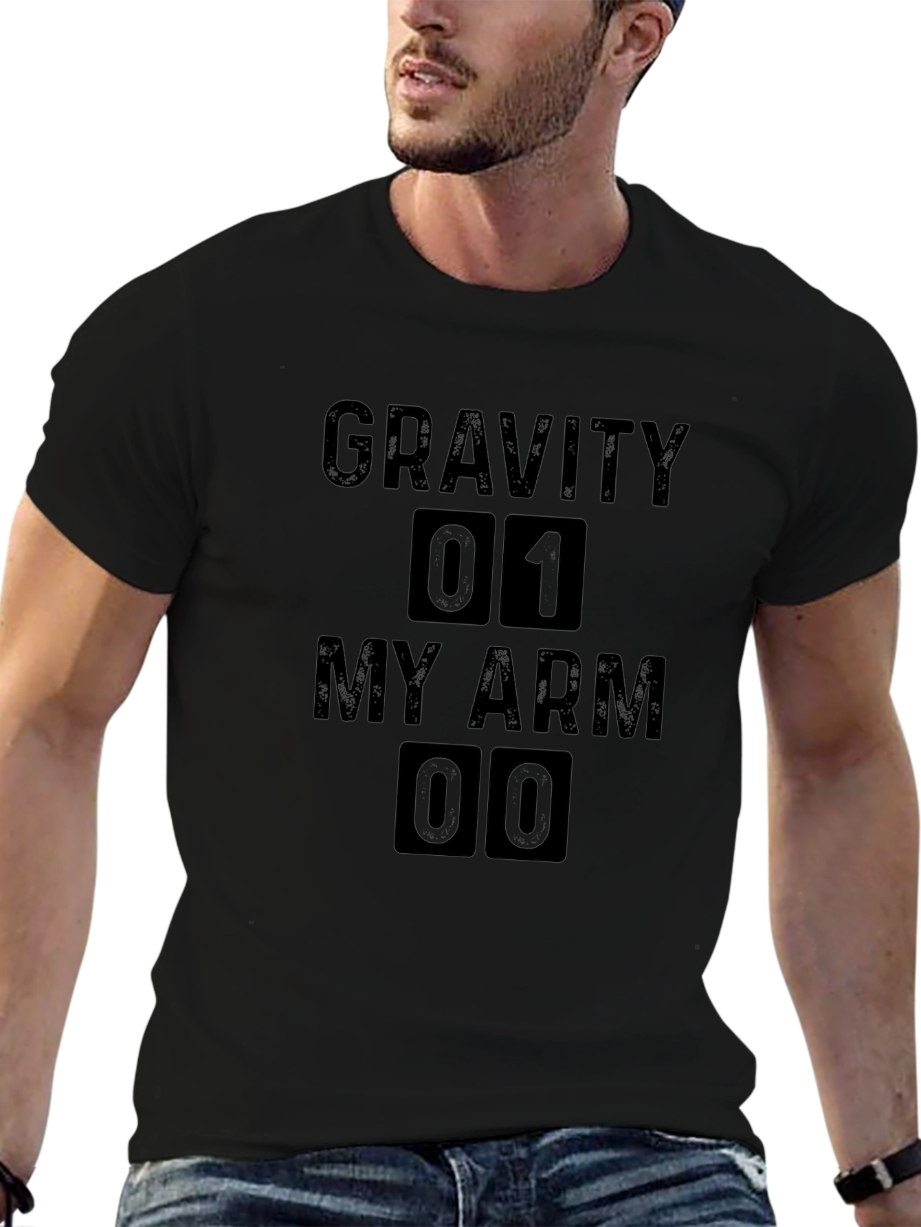 Gravity 01 My Arm 00 Mens Black T-Shirt