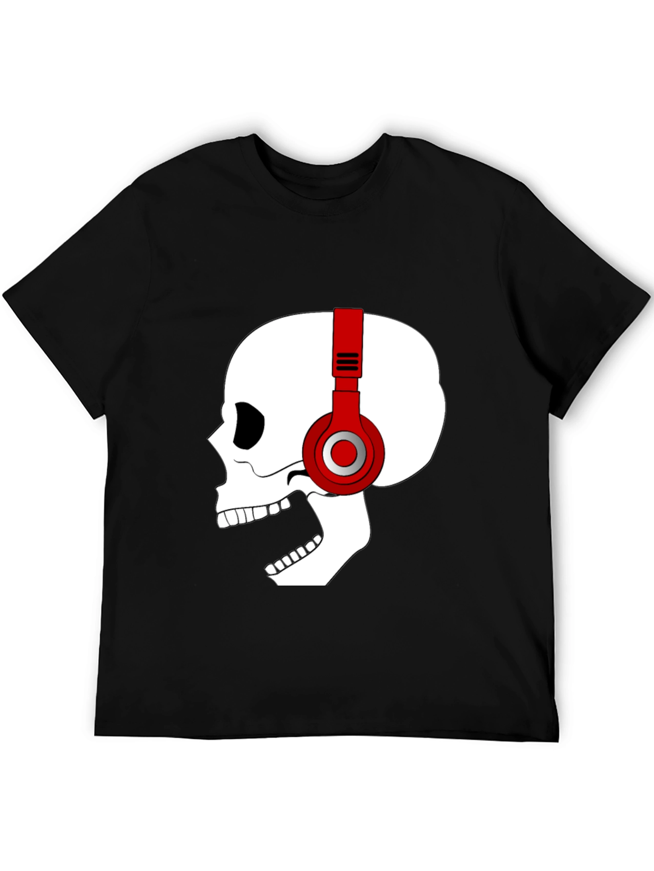 Skull with Headphones Graphic T-Shirt
