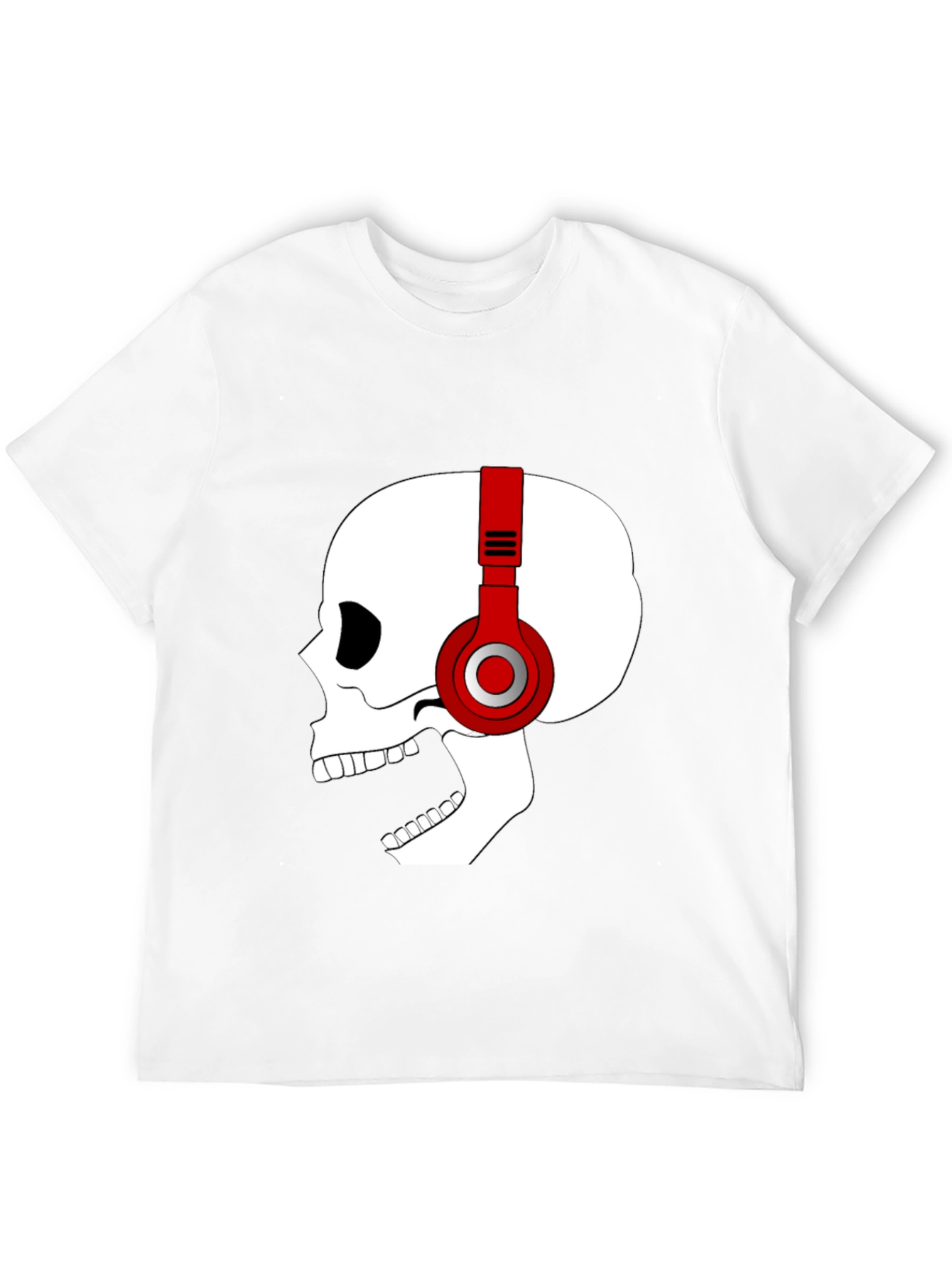 Skull with Headphones Graphic T-Shirt
