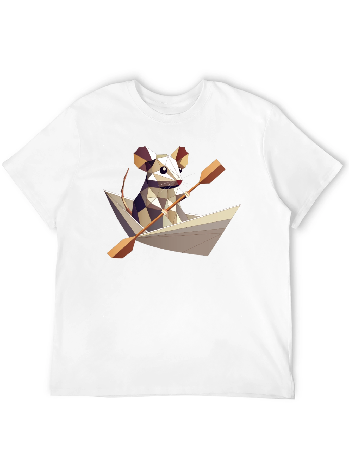 Geometric Mouse in Boat Graphic T-Shirt