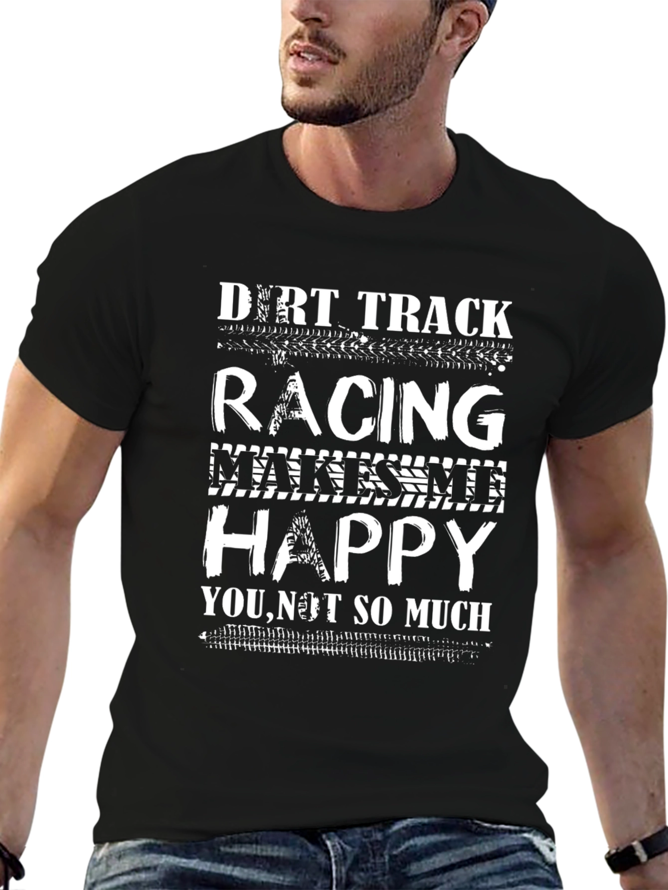 Dirt Track Racing Makes Me Happy T-Shirt