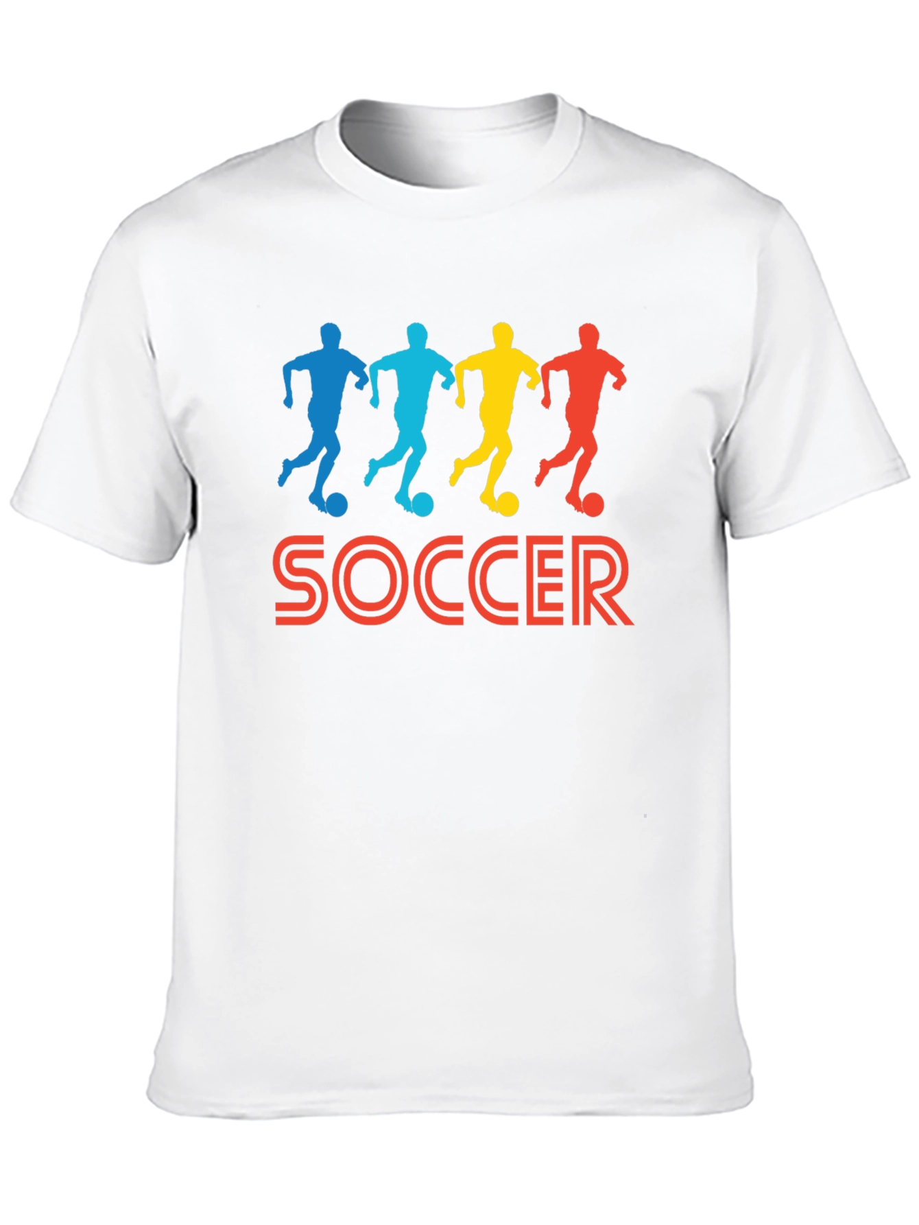 Soccer Player Graphic Tee - Black Cotton T-Shirt