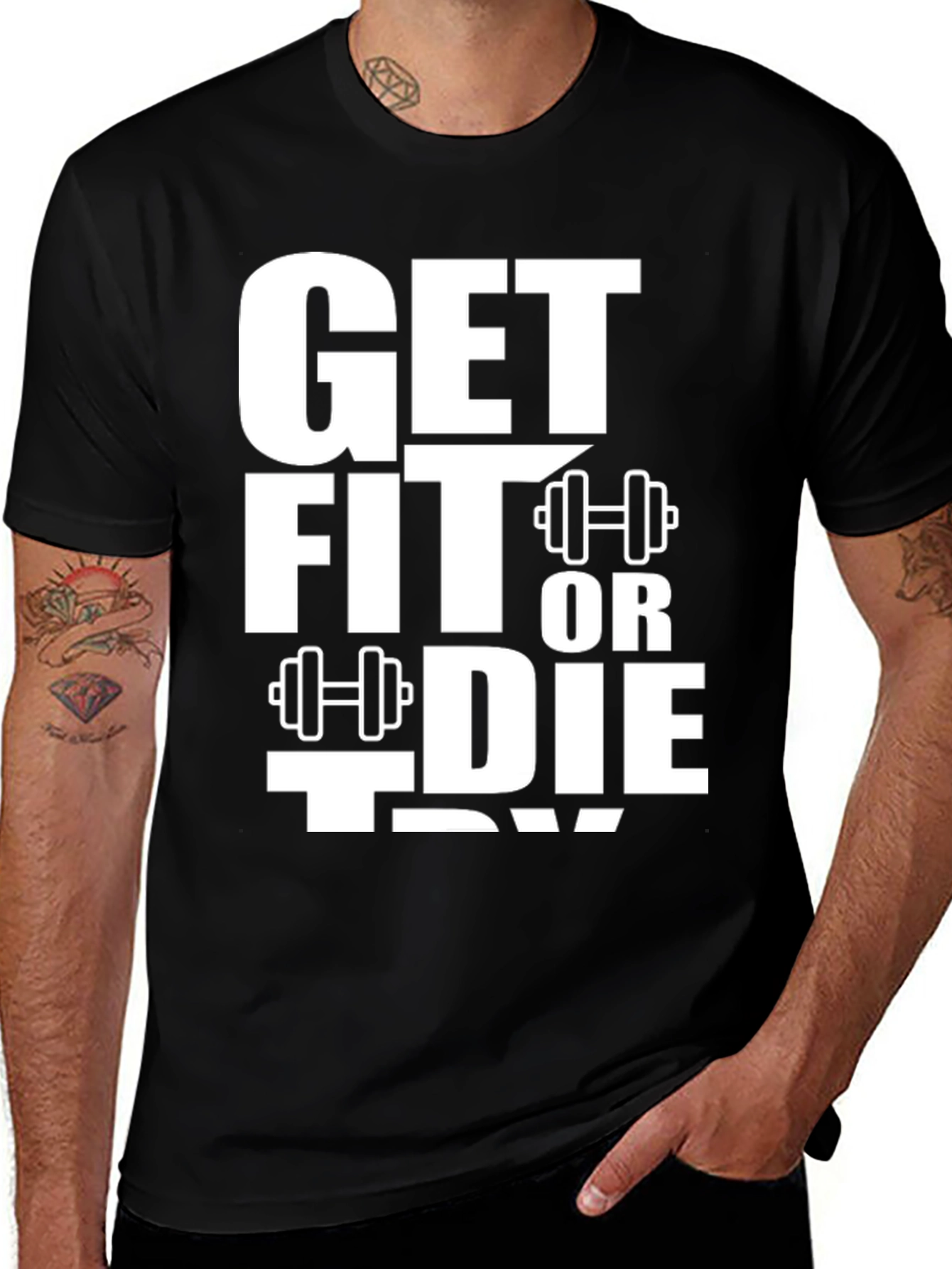 Get Fit Or Die Trying Graphic Tee
