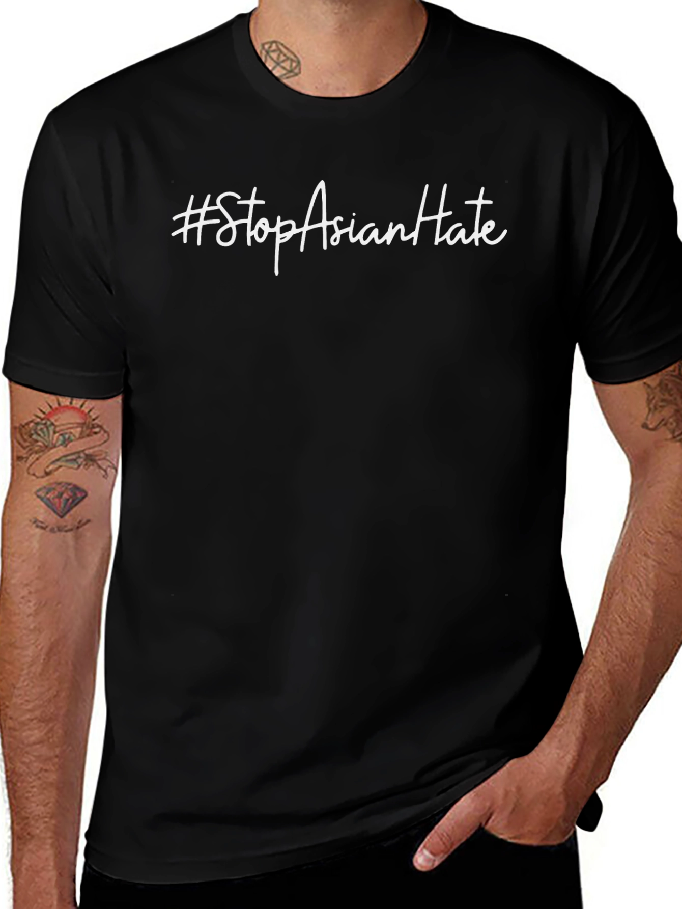 #StopAsianHate Black Short Sleeve T-Shirt