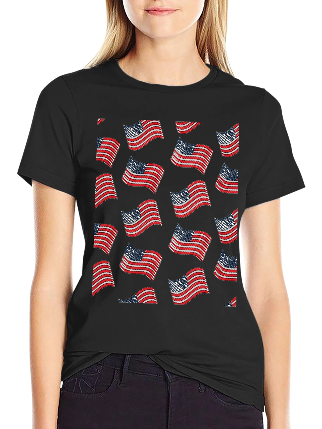 American Flag Pattern T-Shirt
