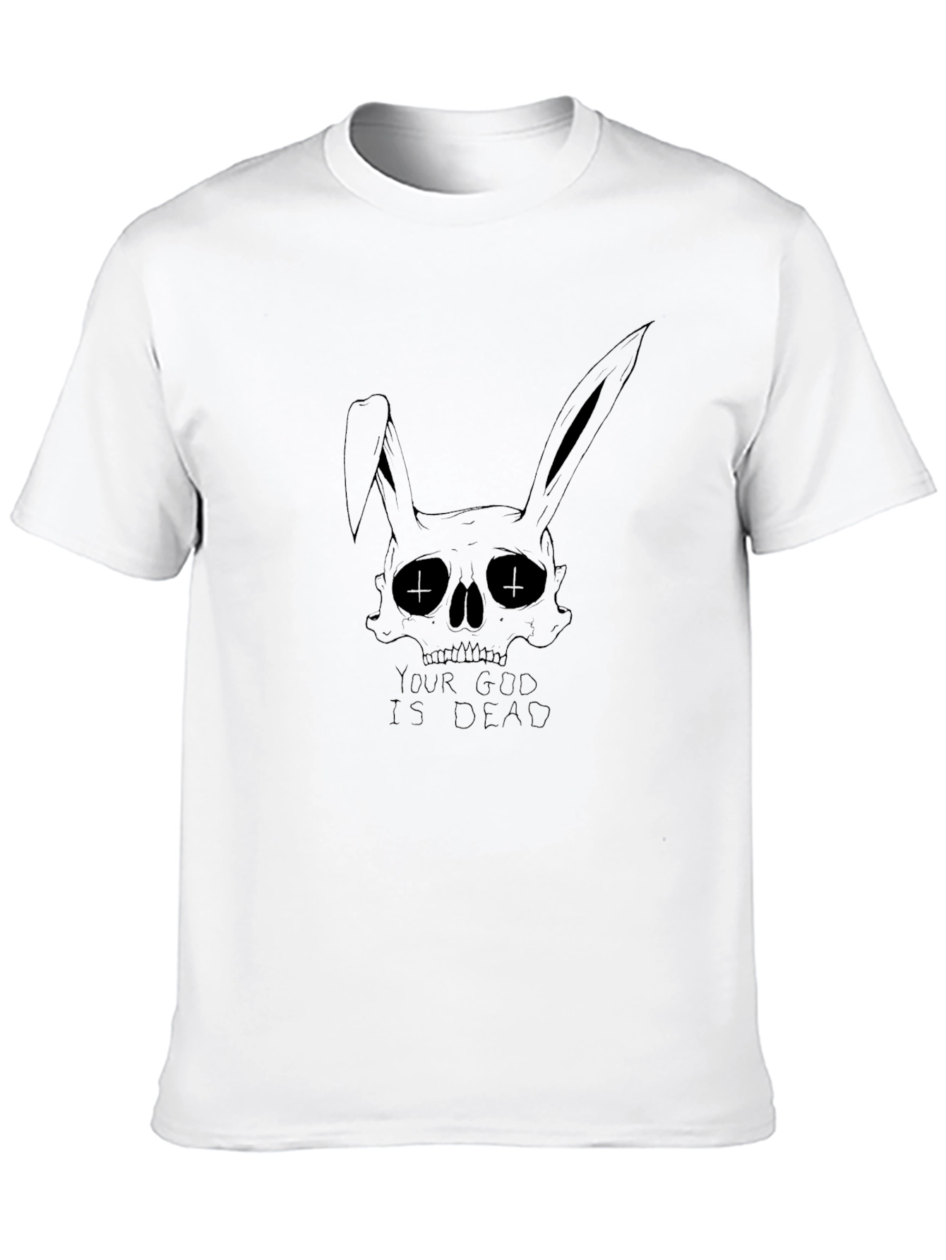 Gothic Bunny Skull T-Shirt - Your God Is Dead
