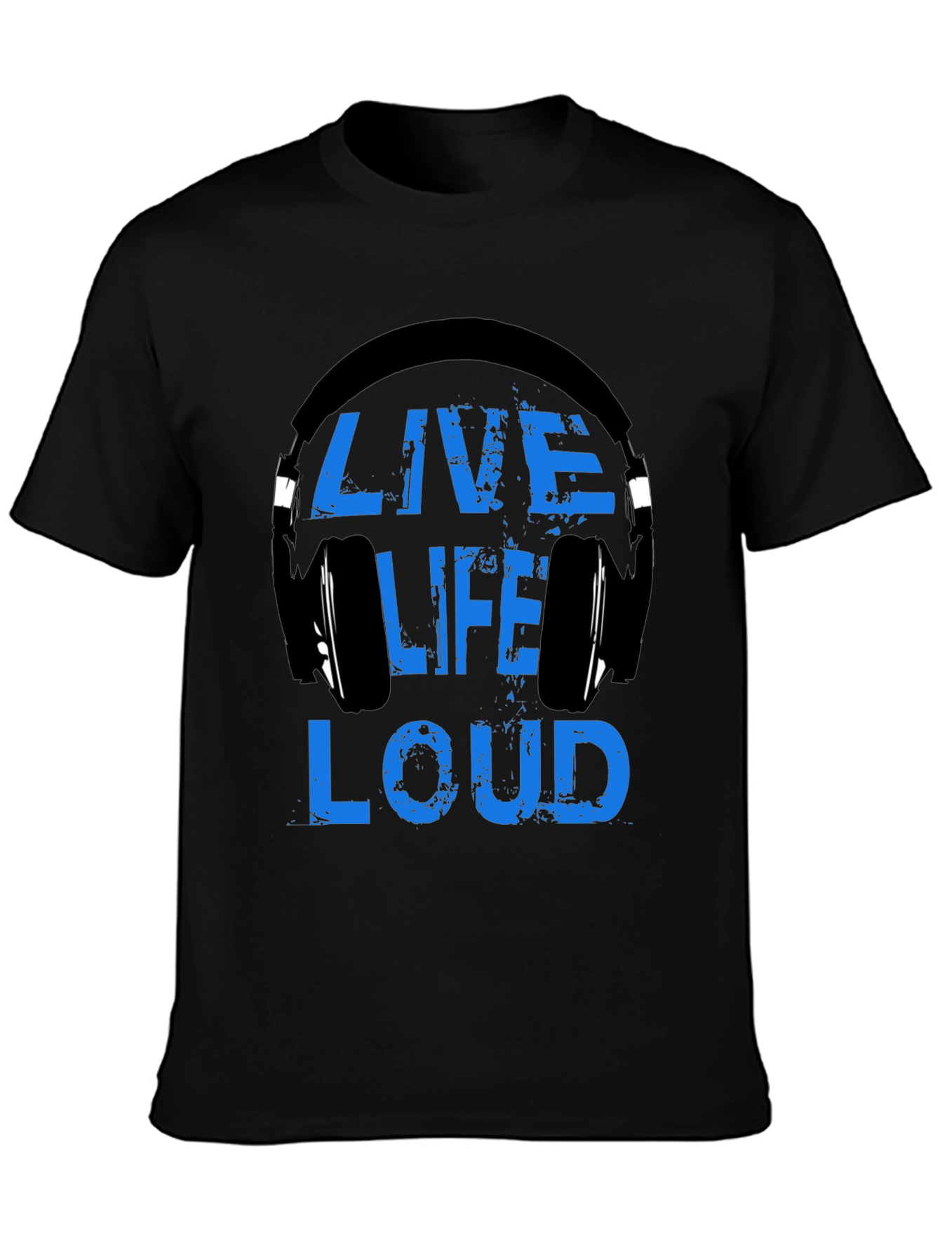 Live Life Loud T-Shirt Headphone Graphic Tee