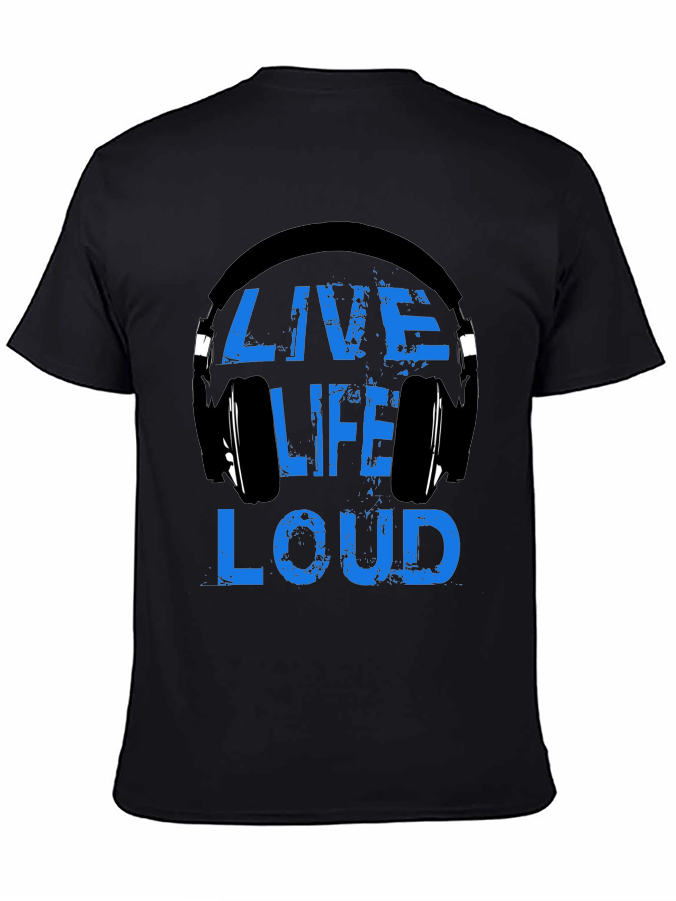 Live Life Loud T-Shirt Headphone Graphic Tee