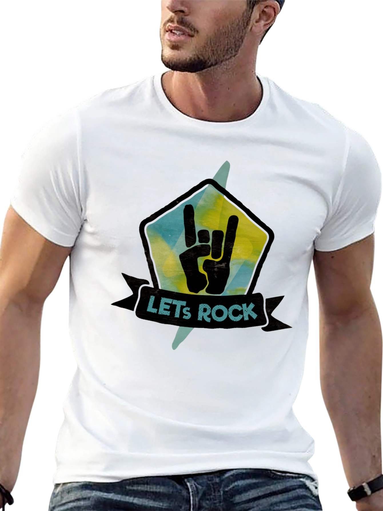 Lets Rock Graphic Tee - Cool Band T-Shirt
