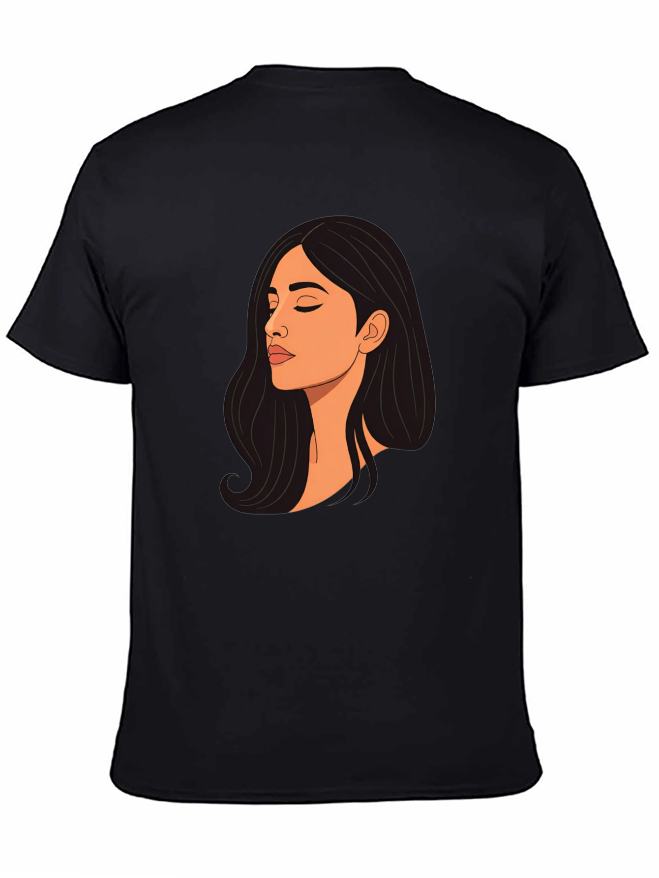 Woman Portrait Graphic Black T-Shirt