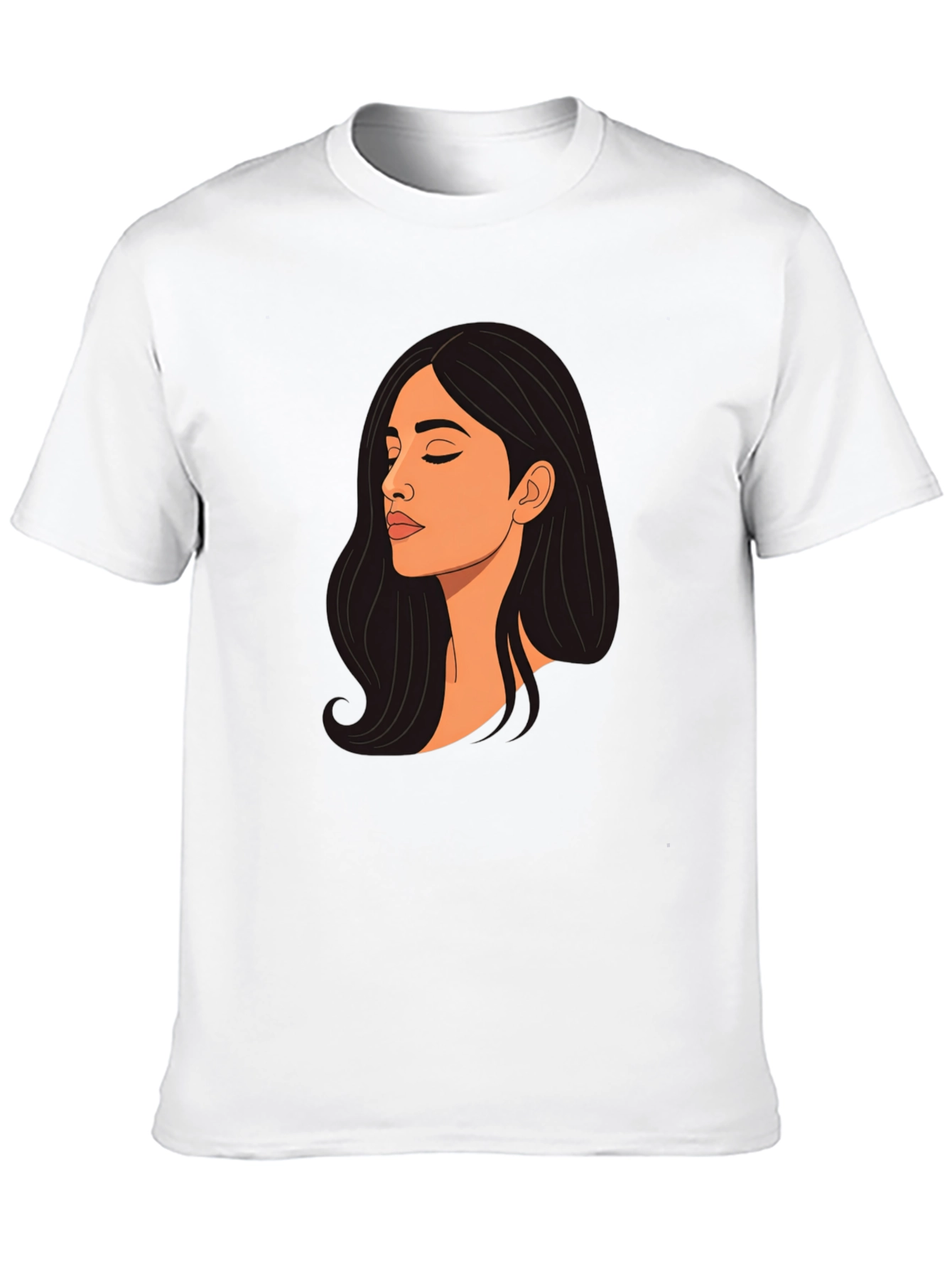 Woman Portrait Graphic Black T-Shirt