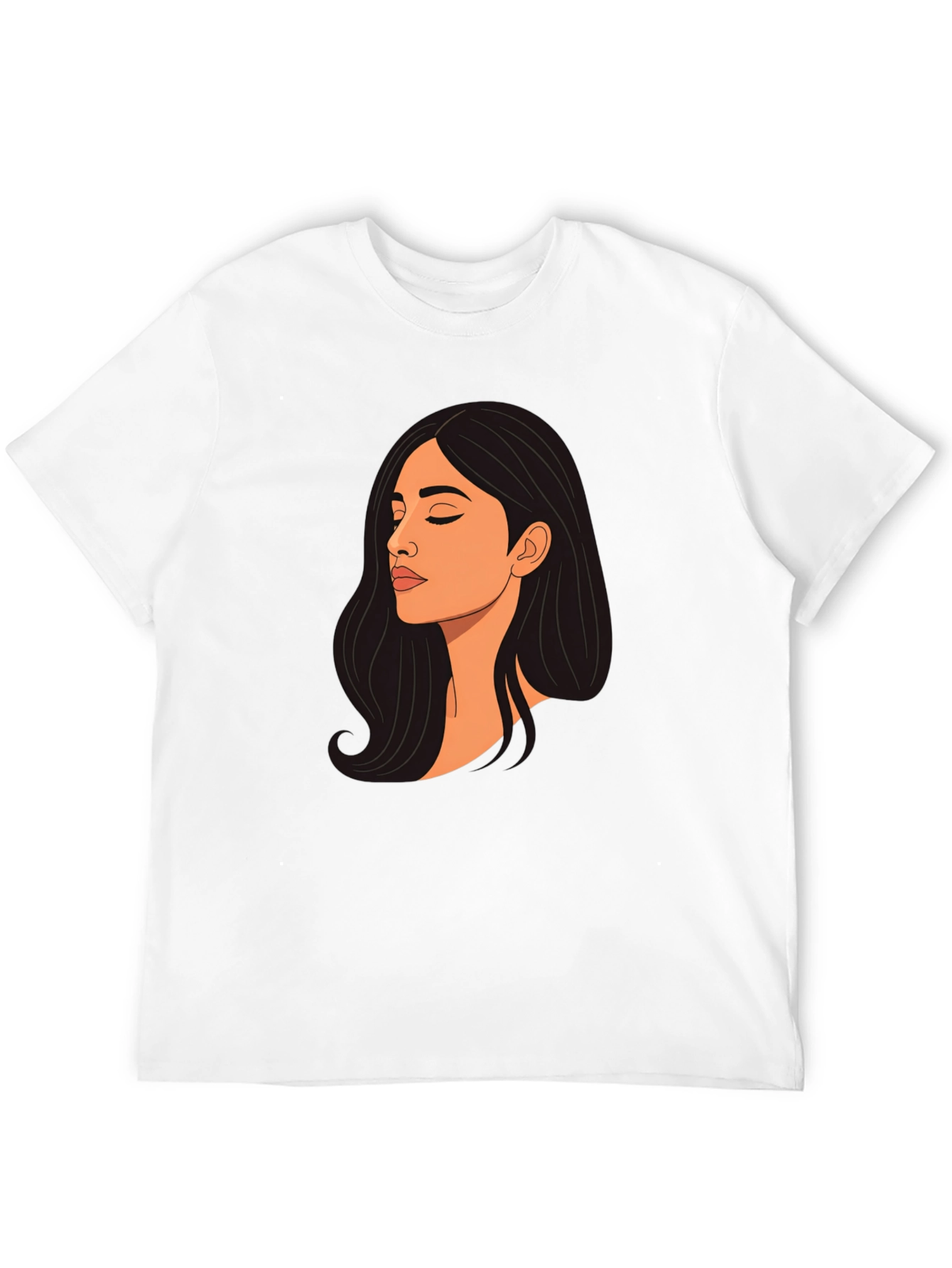 Woman Portrait Graphic Black T-Shirt