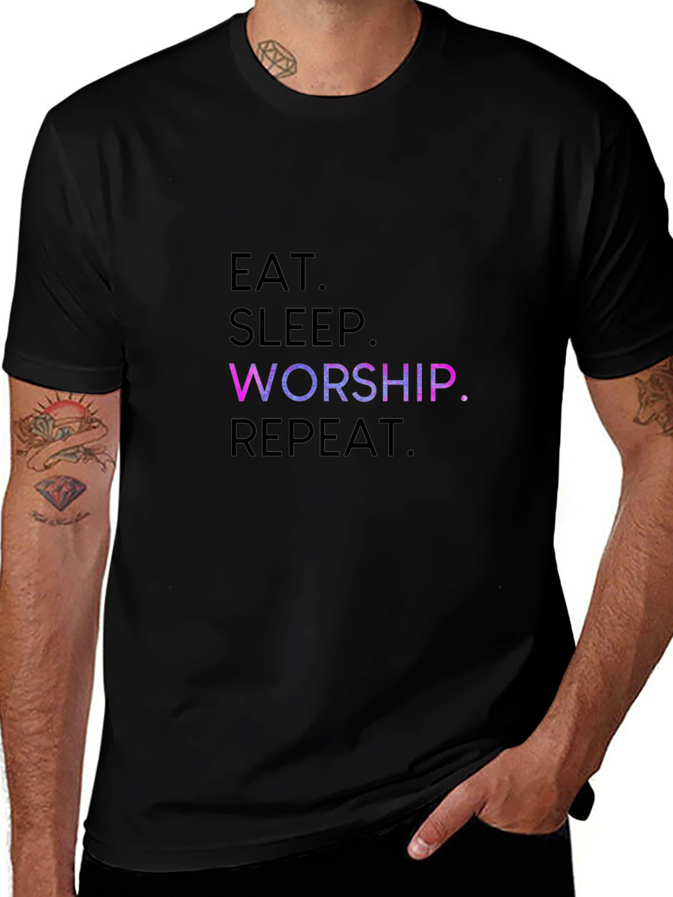Eat Sleep Worship Repeat Graphic Tee