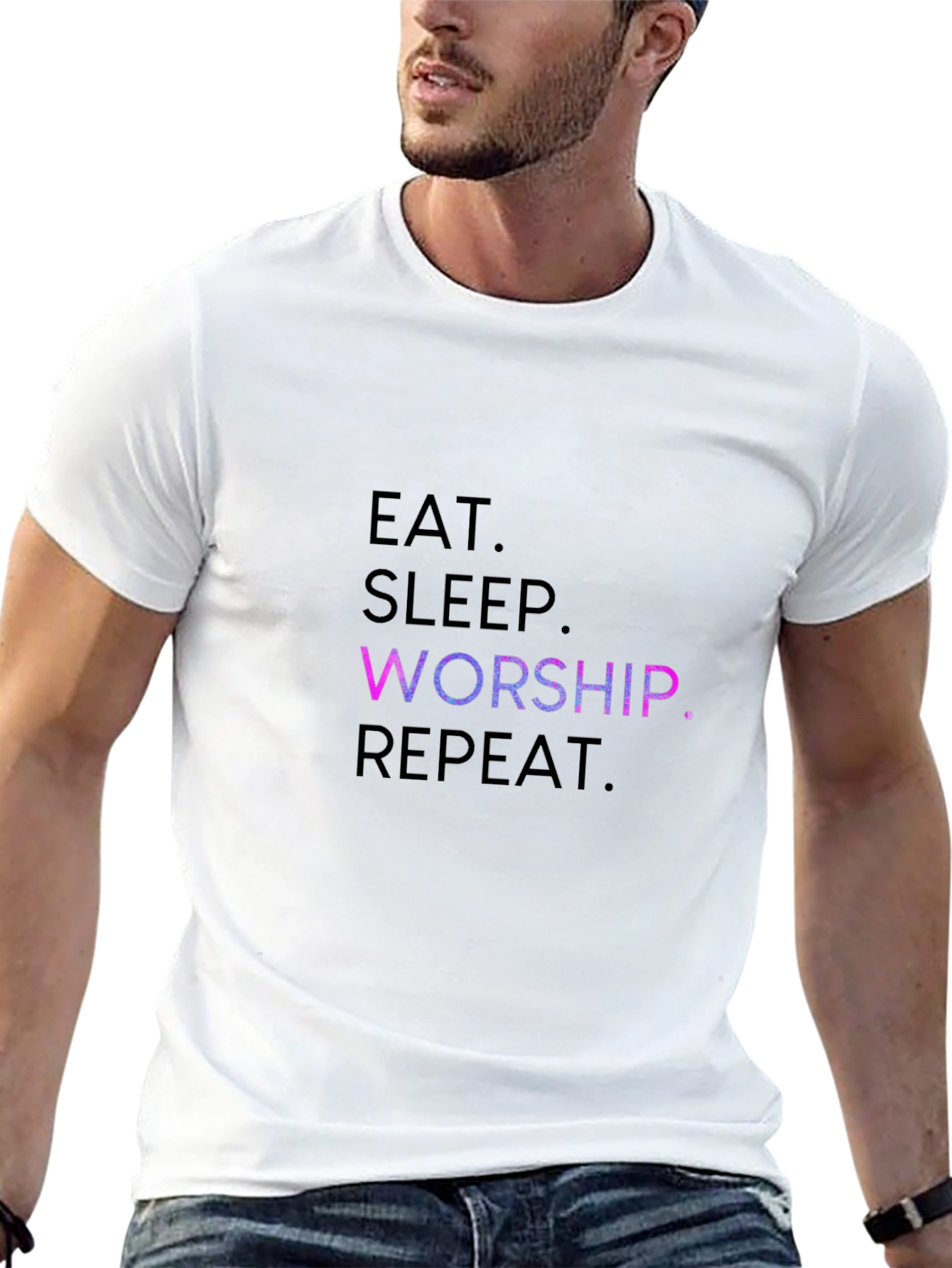 Eat Sleep Worship Repeat Graphic Tee