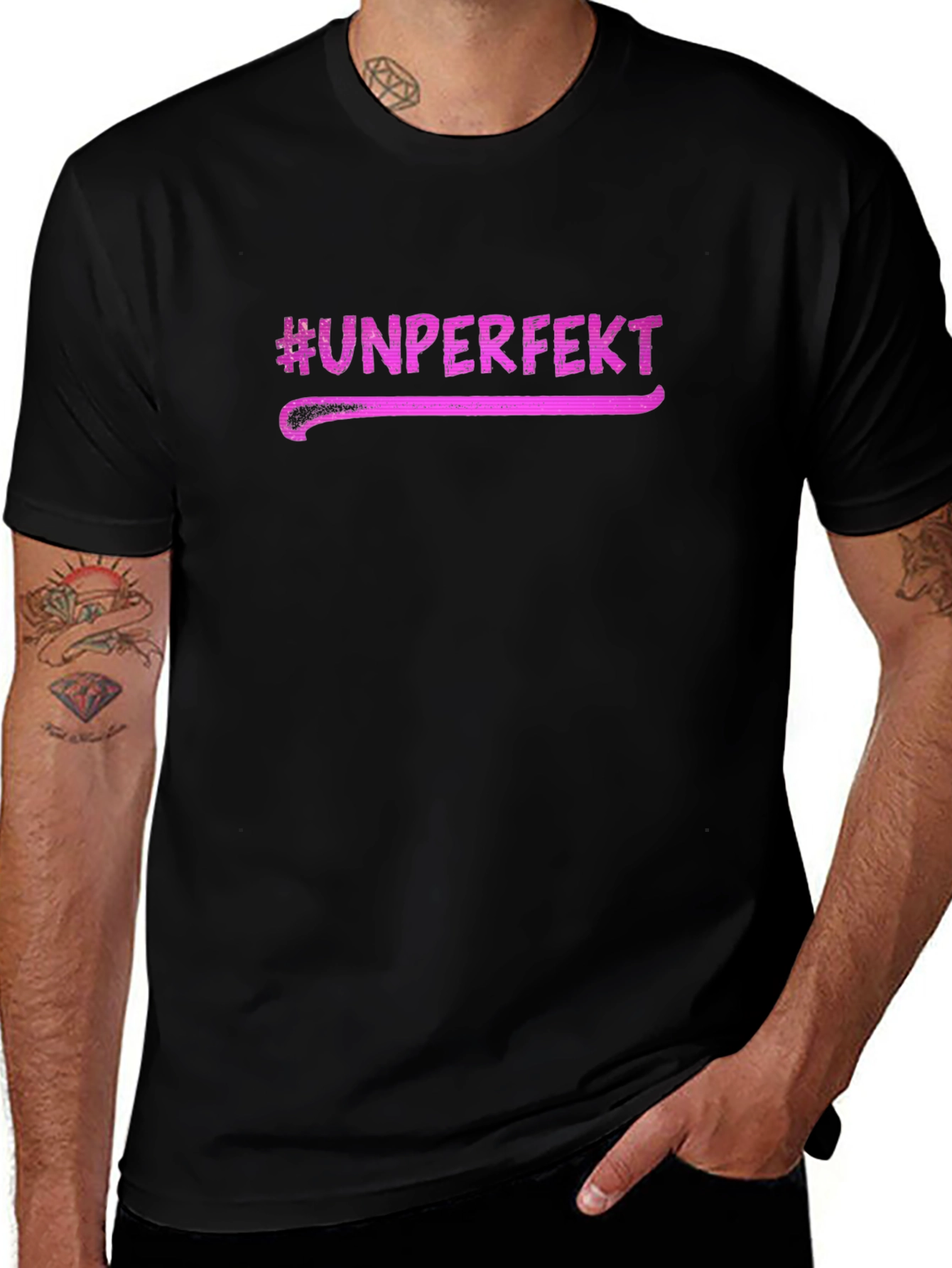 Unperfekt Graphic Tee - Black Casual T-Shirt