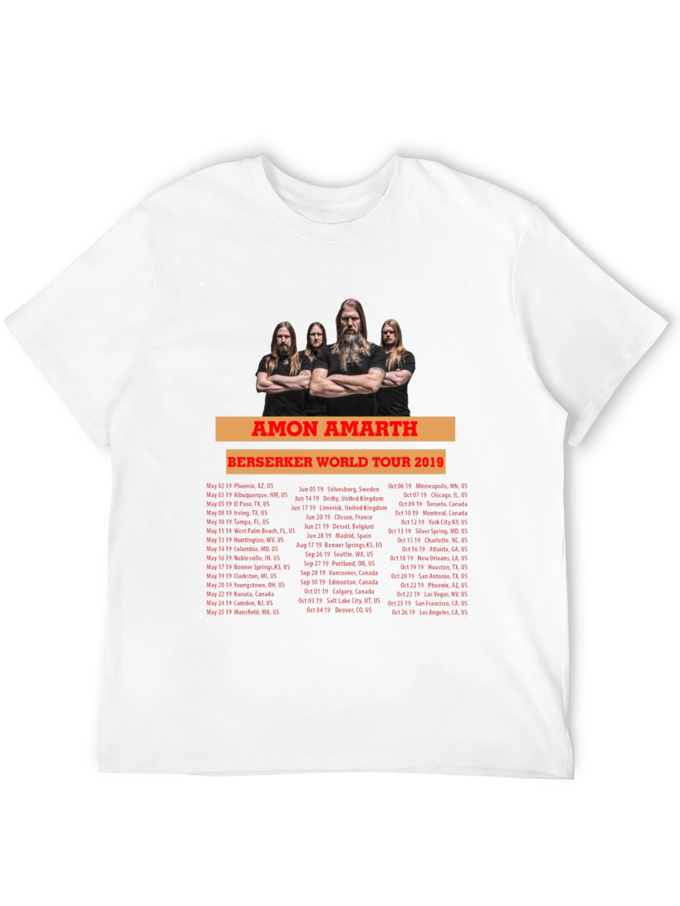 Amon Amarth Berserker World Tour 2019 T-Shirt