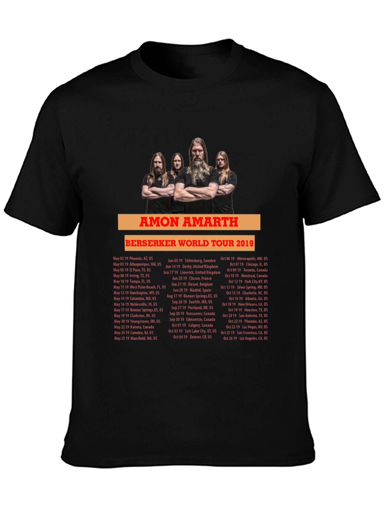 Amon Amarth Berserker World Tour 2019 T-Shirt