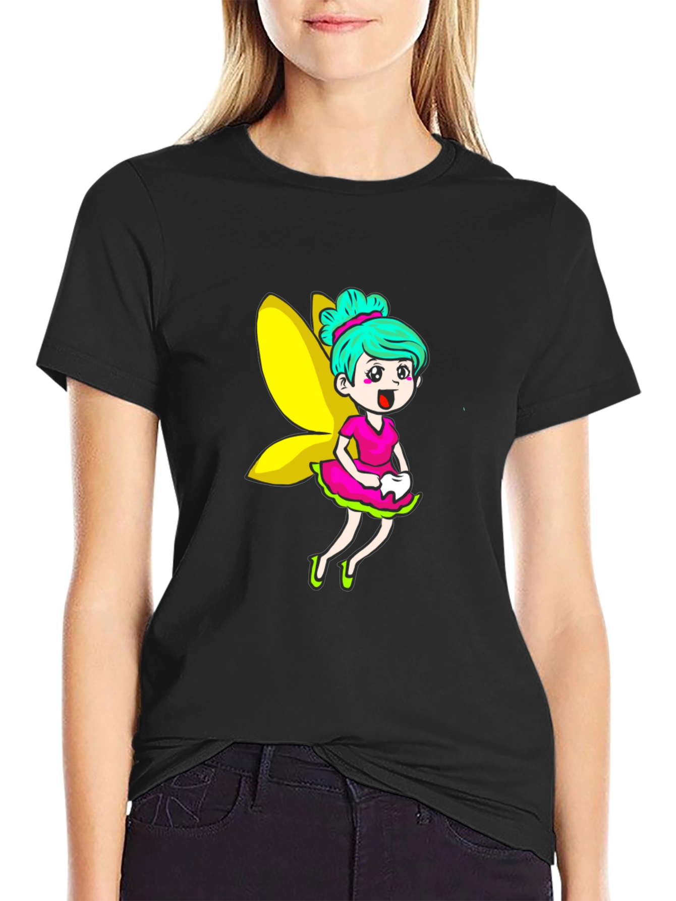 Tooth Fairy Graphic Tee - Fun Cartoon Design