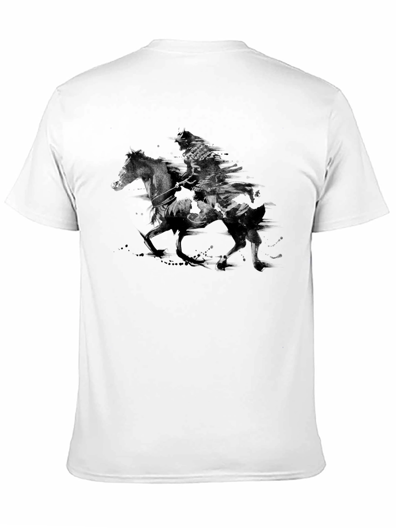 Samurai Warrior Horseback Black T-Shirt
