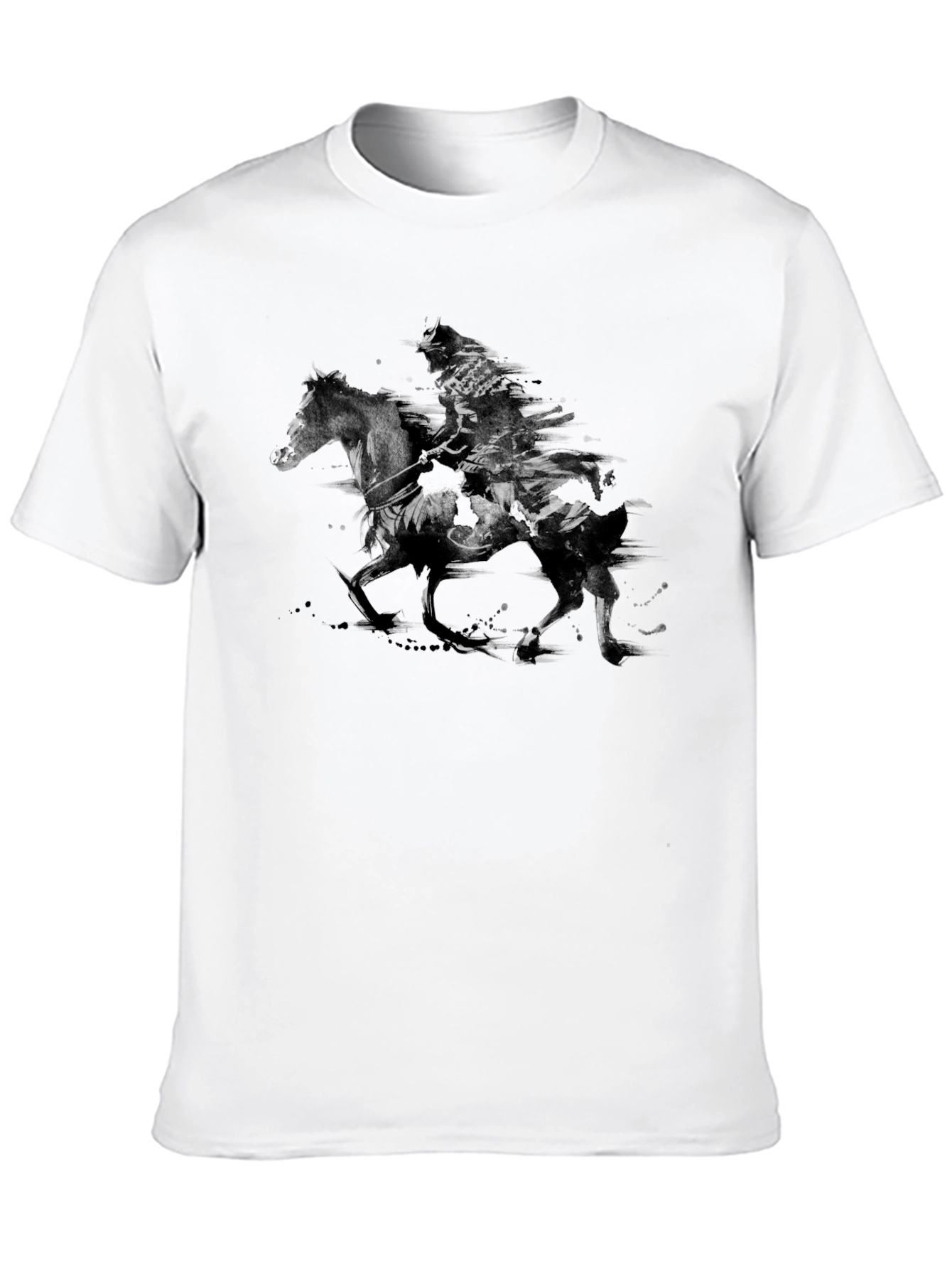 Samurai Warrior Horseback Black T-Shirt