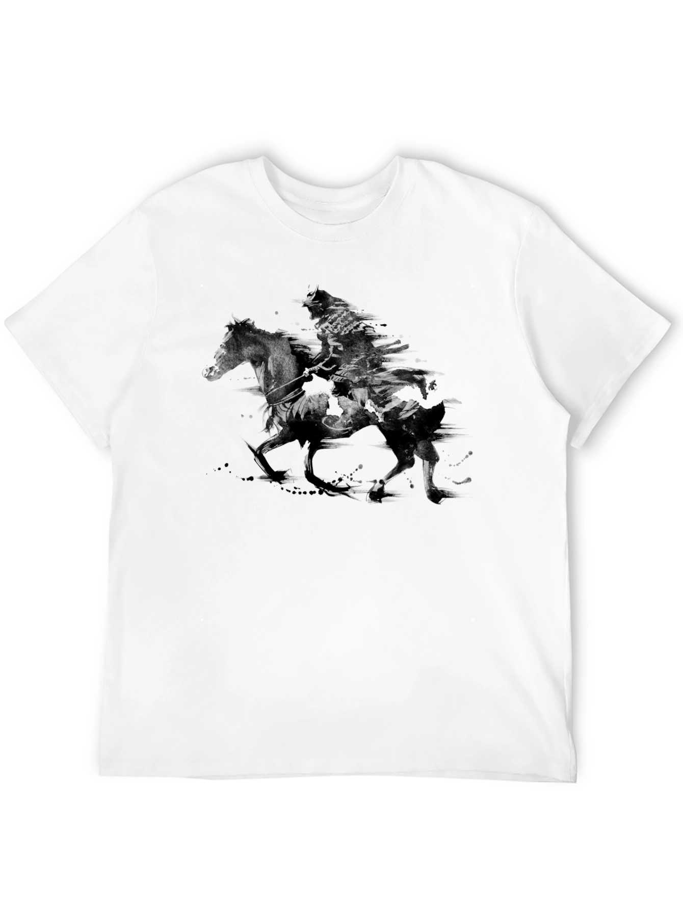 Samurai Warrior Horseback Black T-Shirt