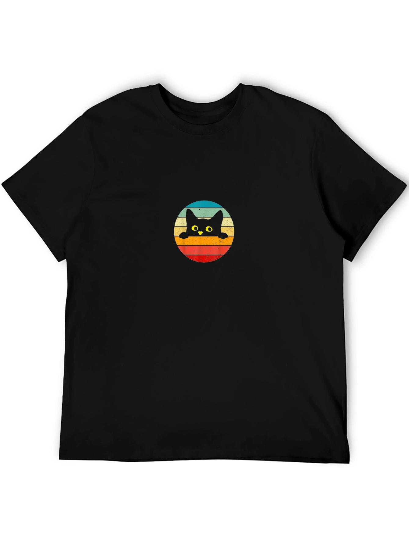 Retro Cat Peek T-Shirt - Black