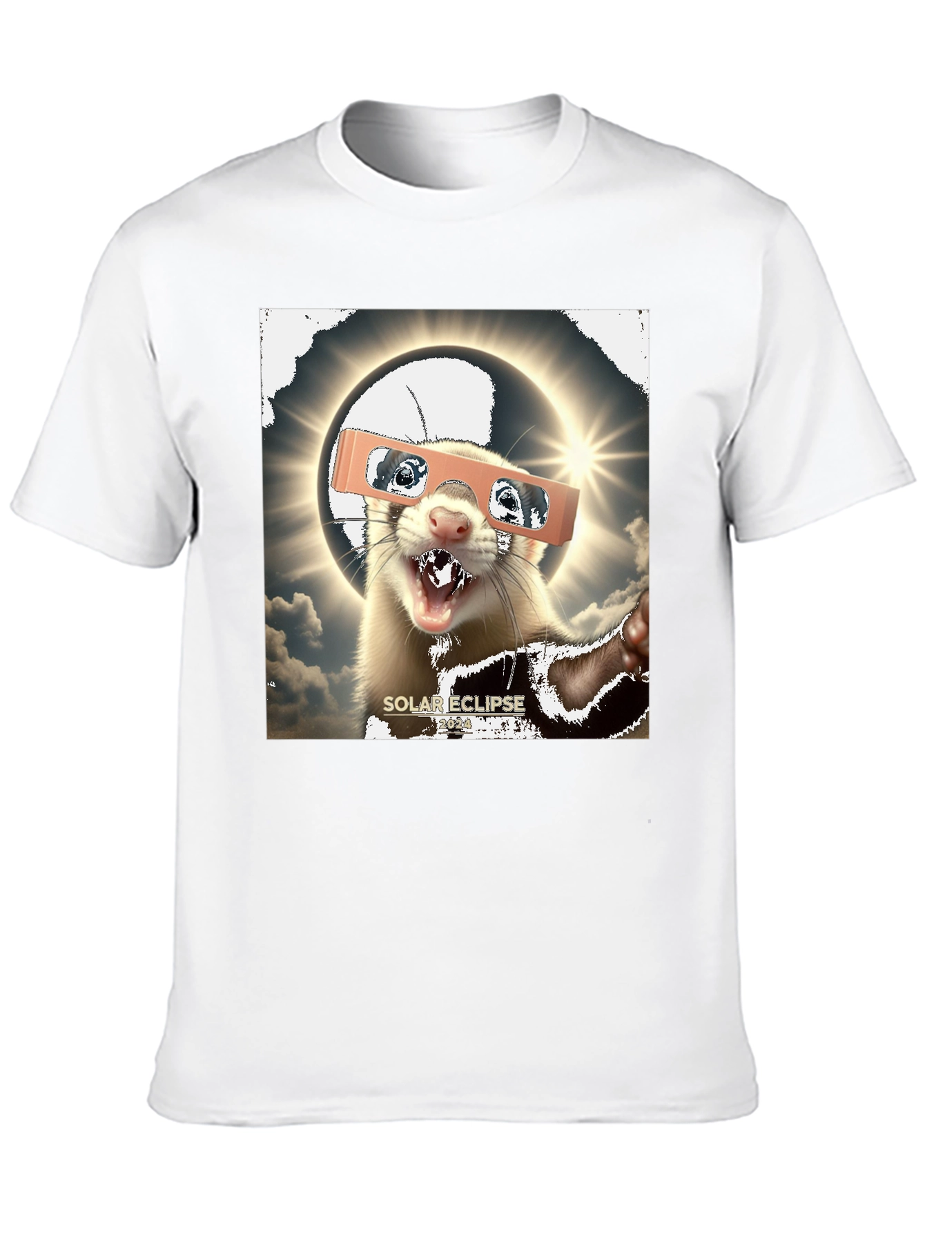 Solar Eclipse Ferret Graphic Tee