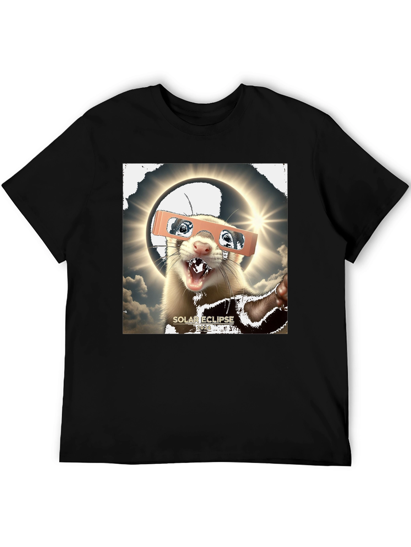 Solar Eclipse Ferret Graphic Tee