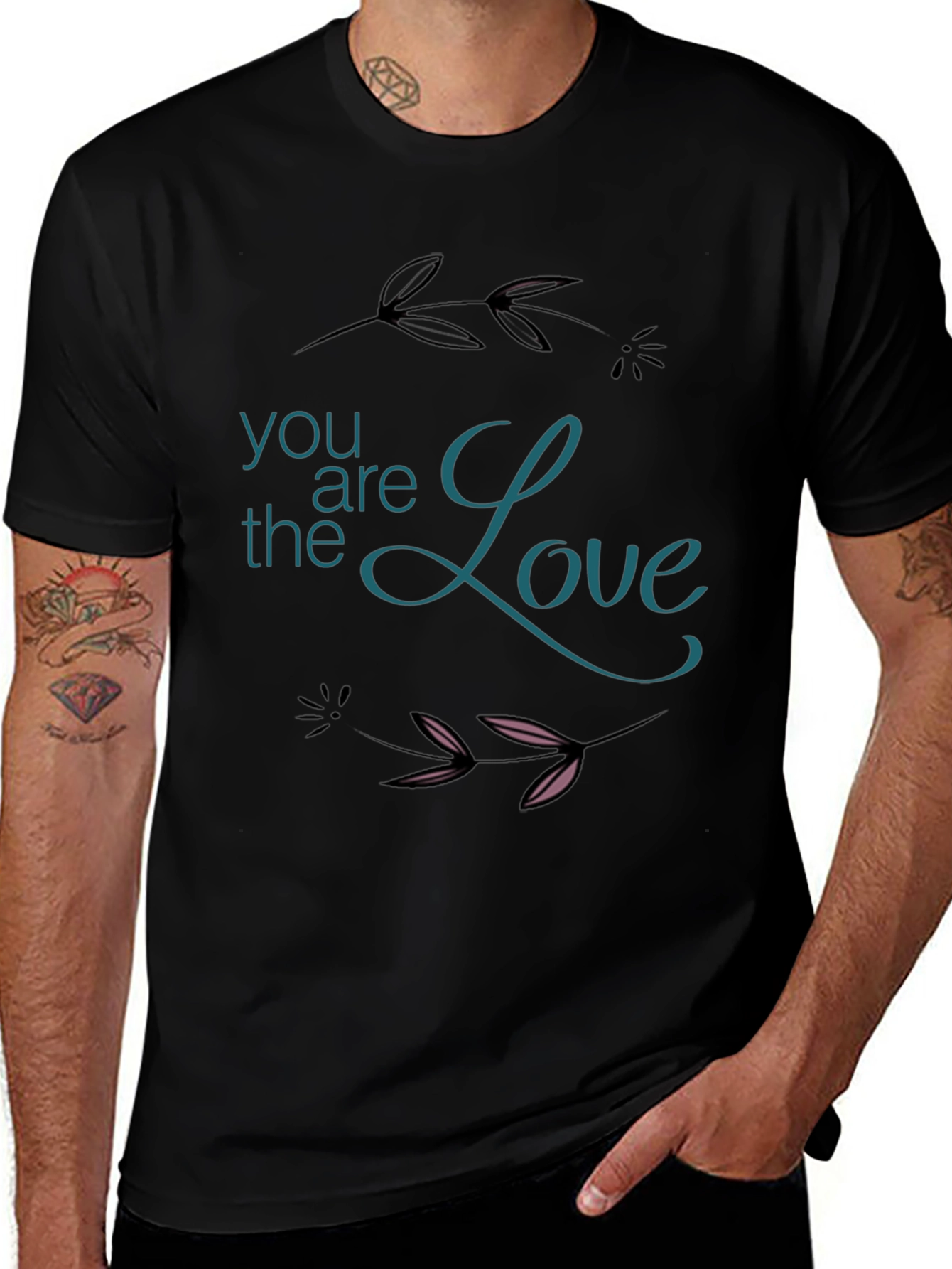 You Are The Love Graphic Black T-Shirt