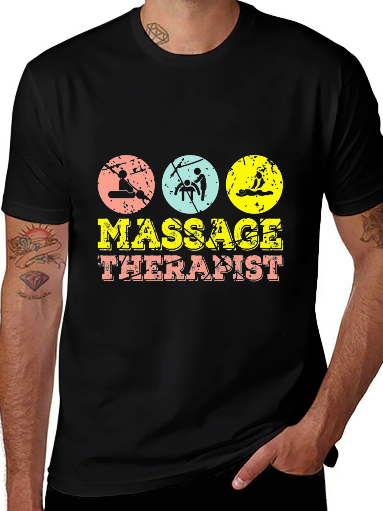 Massage Therapist T-Shirt - Retro Style Graphic Tee
