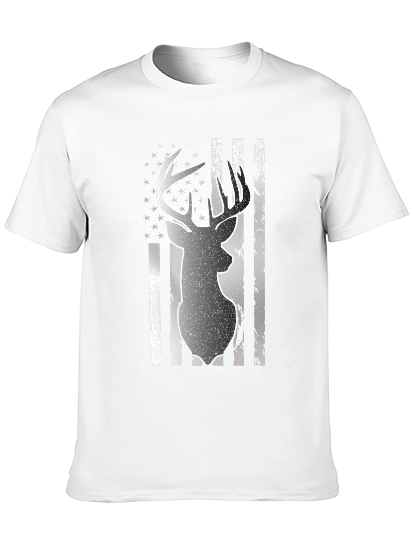 Deer Flag Graphic Tee - Black Casual Shirt