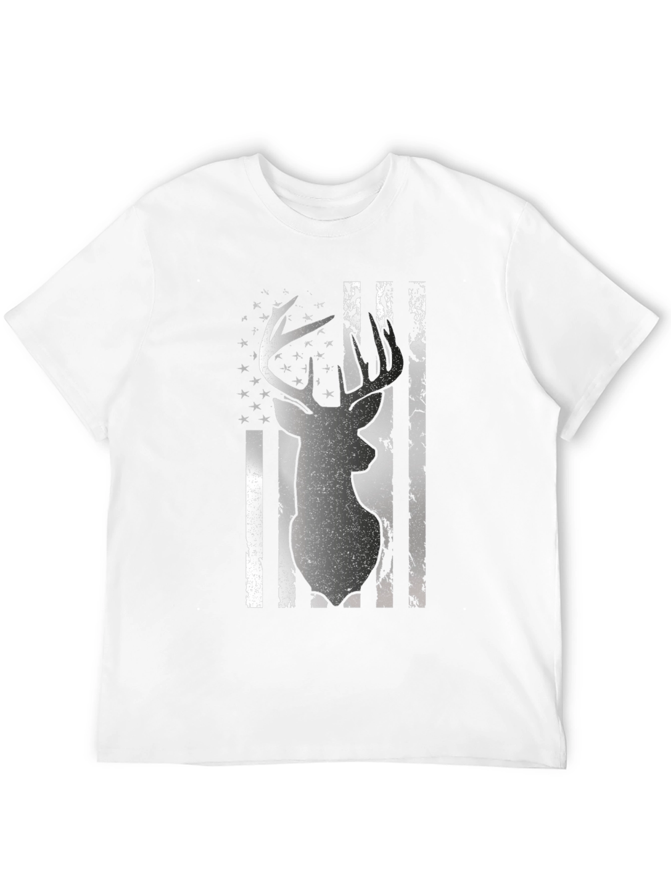Deer Flag Graphic Tee - Black Casual Shirt