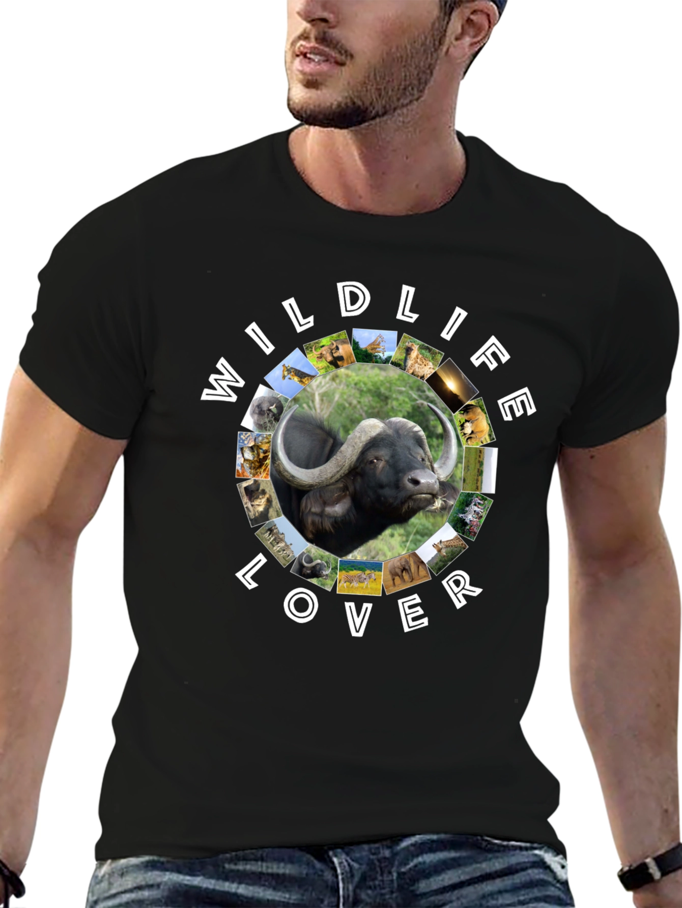 Wildlife Lover Graphic Tee - Black